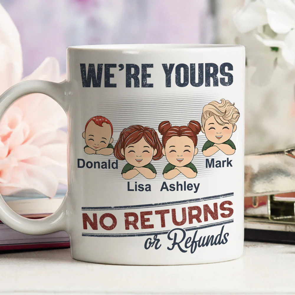 No Returns Or Refunds Chibi Grandkids - Personalized Custom Coffee Mug - Image 4