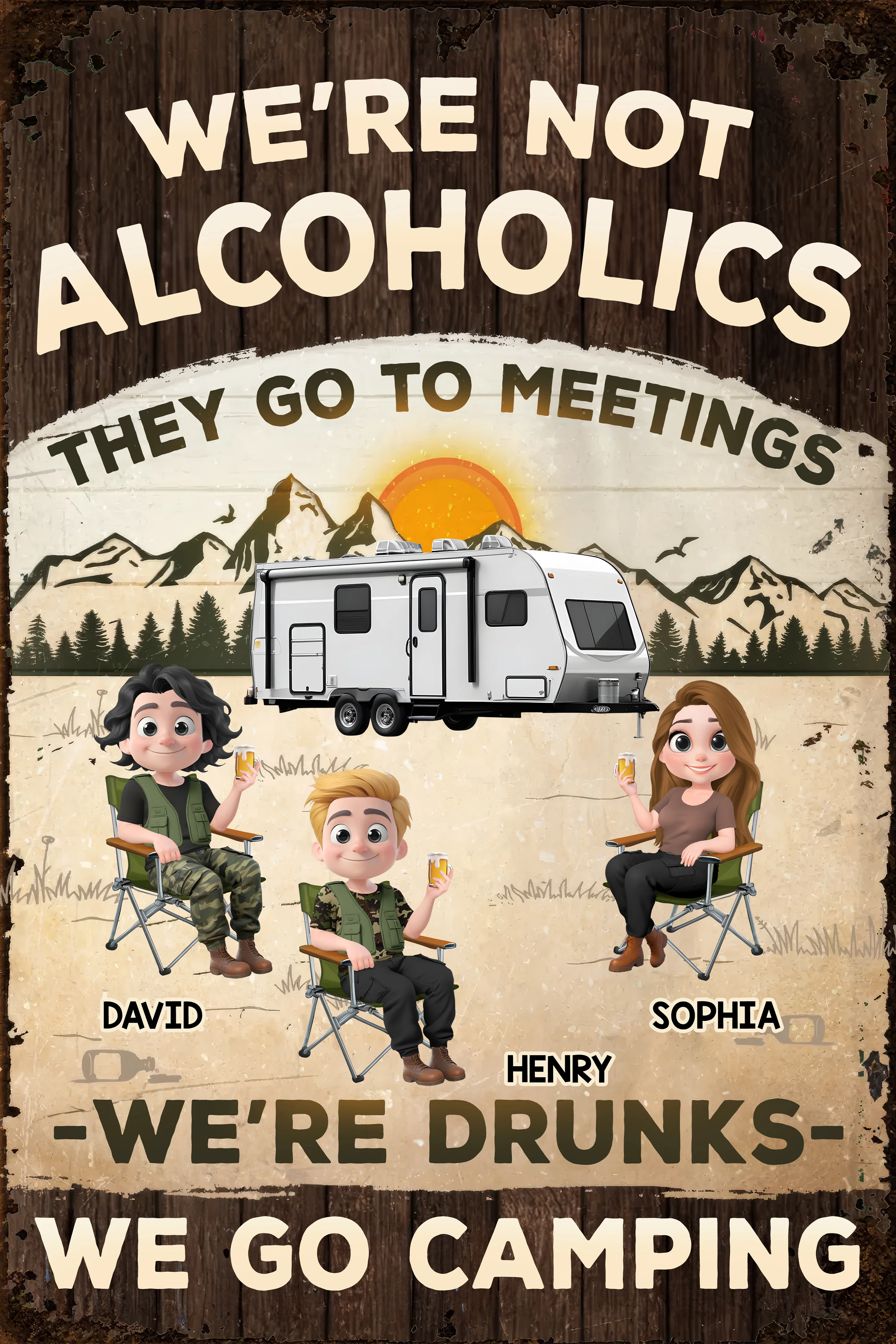 Not Alcoholics Just Outdoor Enthusiasts - Personalized Custom Metal Sign - Image 4