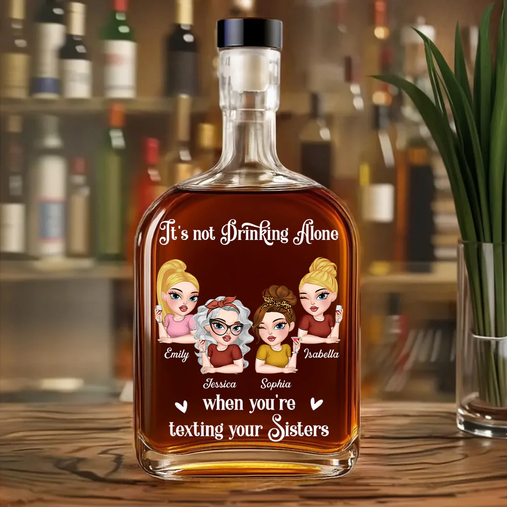 Not Drinking Alone - Personalized Custom Spirits Decanter - Image 3