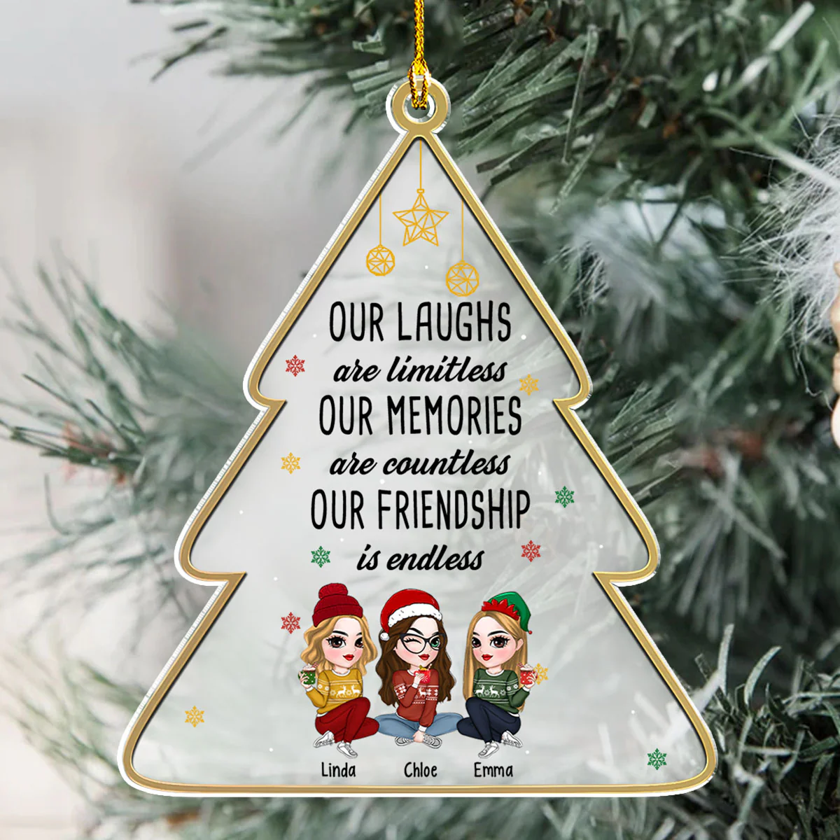 Not Just Friends - Personalized Custom Acrylic Ornament - Image 3