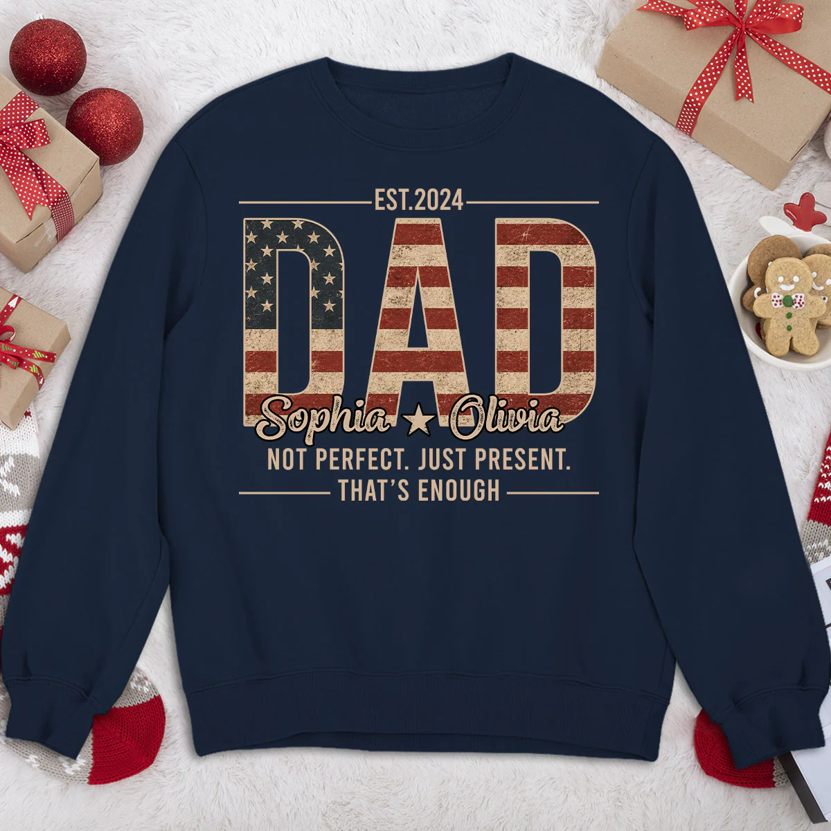Not Perfect Just Dad - Personalized Custom Shirt - Image 6