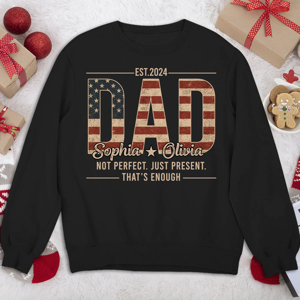 Not Perfect Just Dad - Personalized Custom Shirt - Image 8