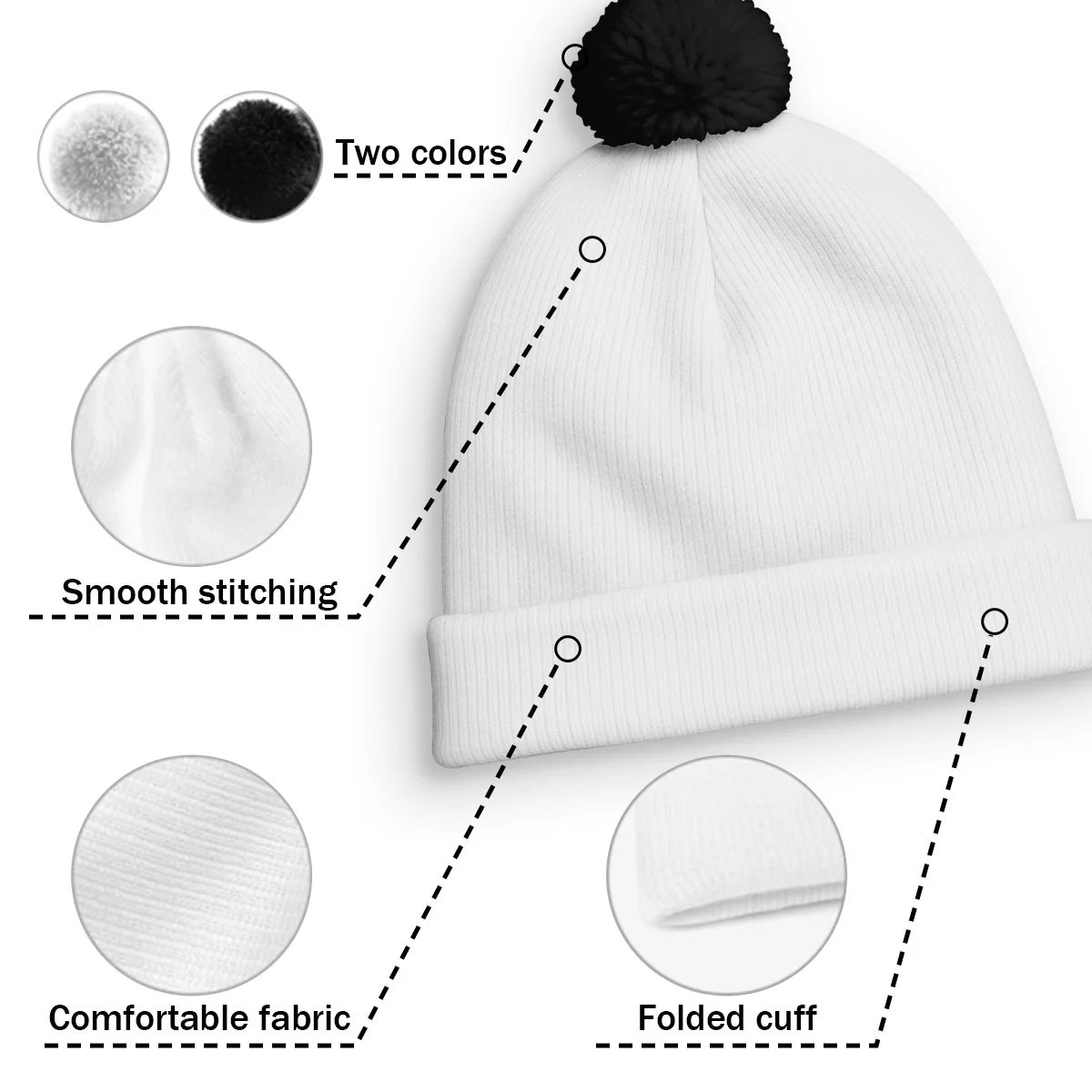 Not Spoiled - Personalized Custom Bobble Beanie Hat - Image 6