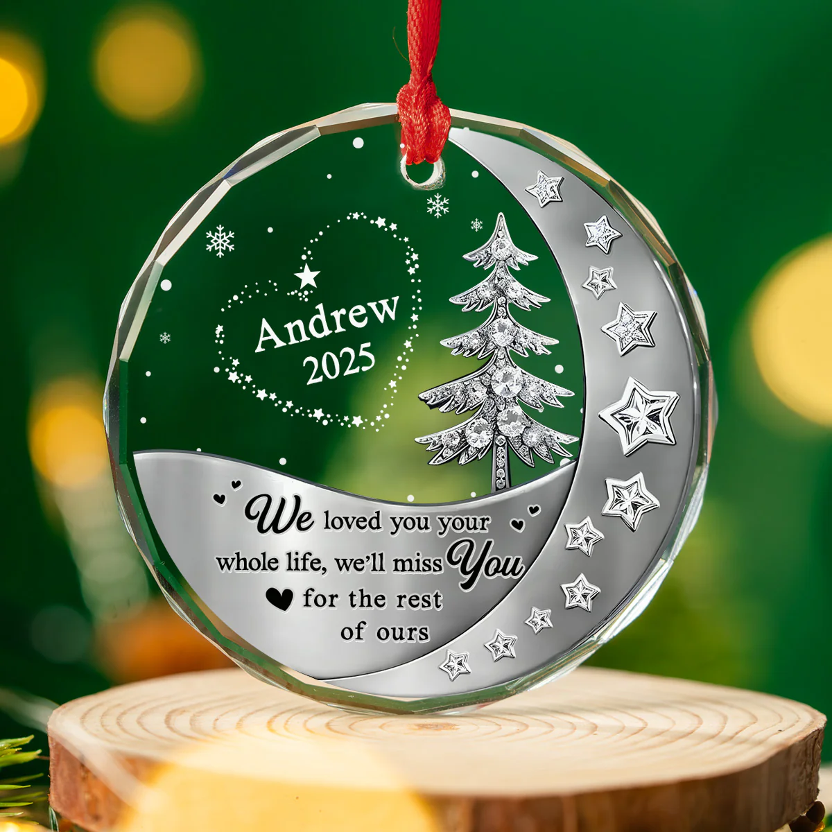 Not The Same Sky Version 2 - Personalized Custom Glass Ornament - Image 3