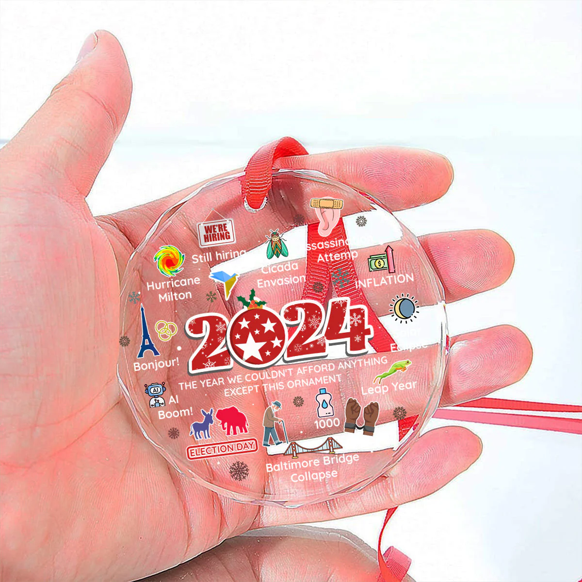 Notable Events 2024 Christmas - Glass Ornament - Image 2