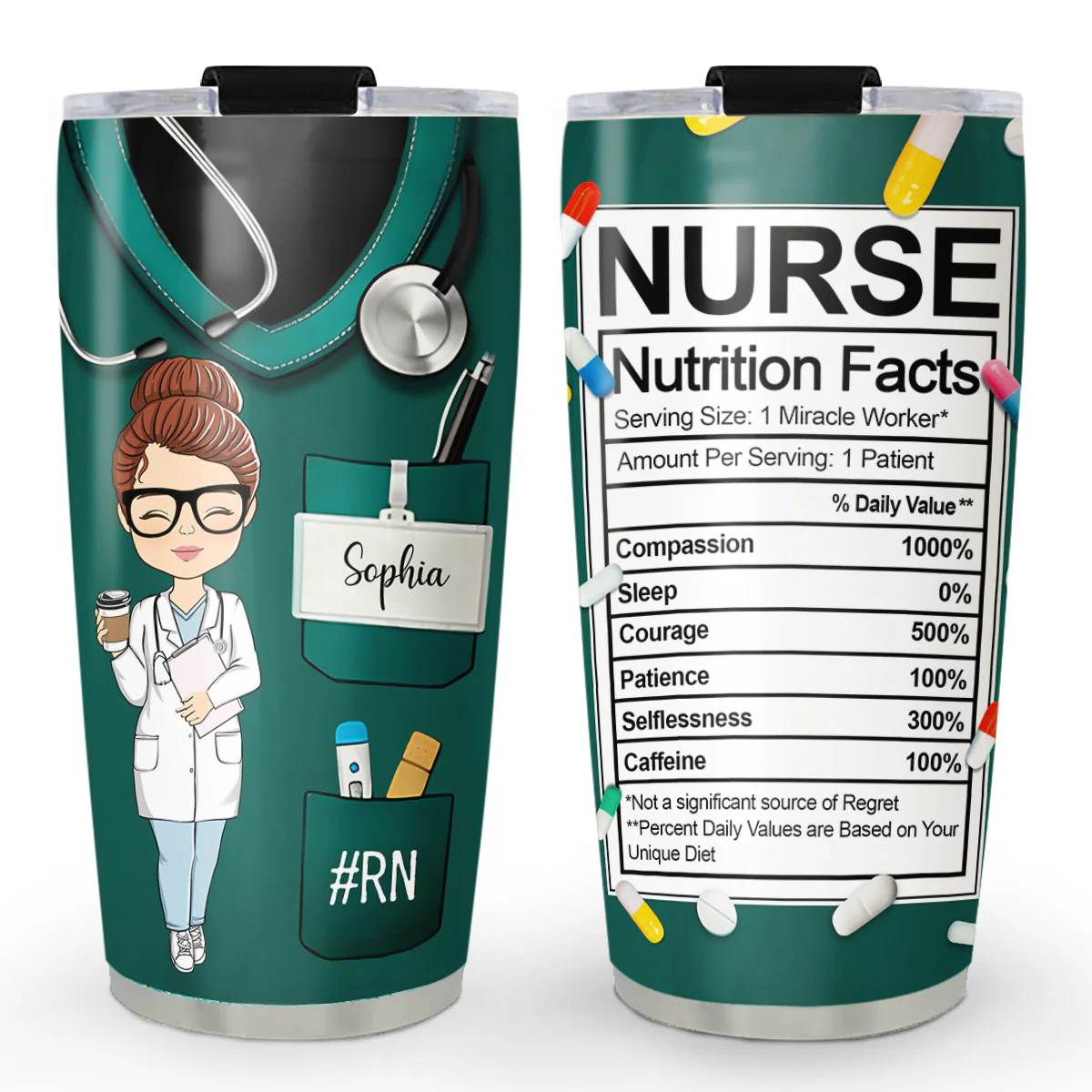 Nurse Nutrition Facts - Personalized Custom Tumbler