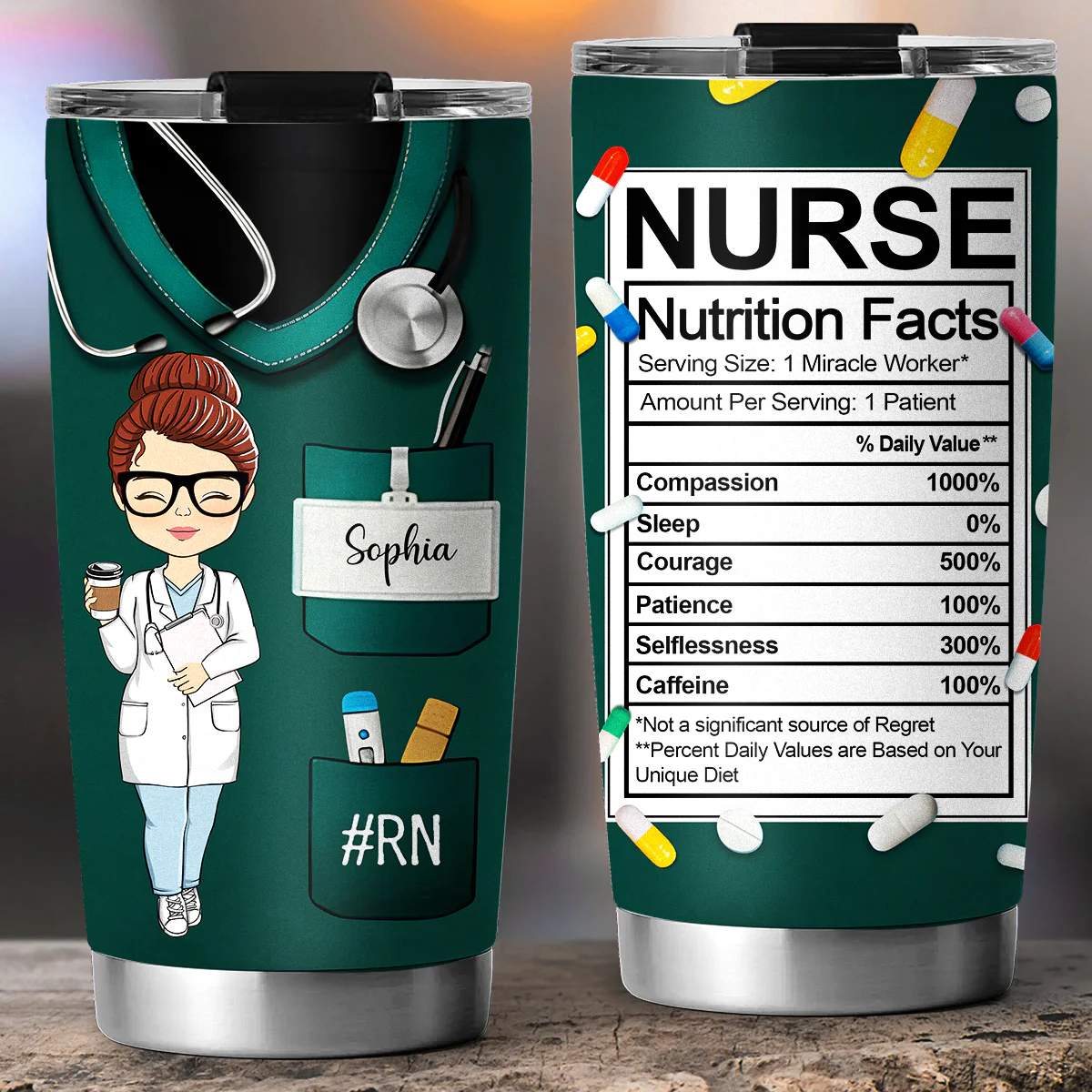 Nurse Nutrition Facts - Personalized Custom Tumbler - Image 2