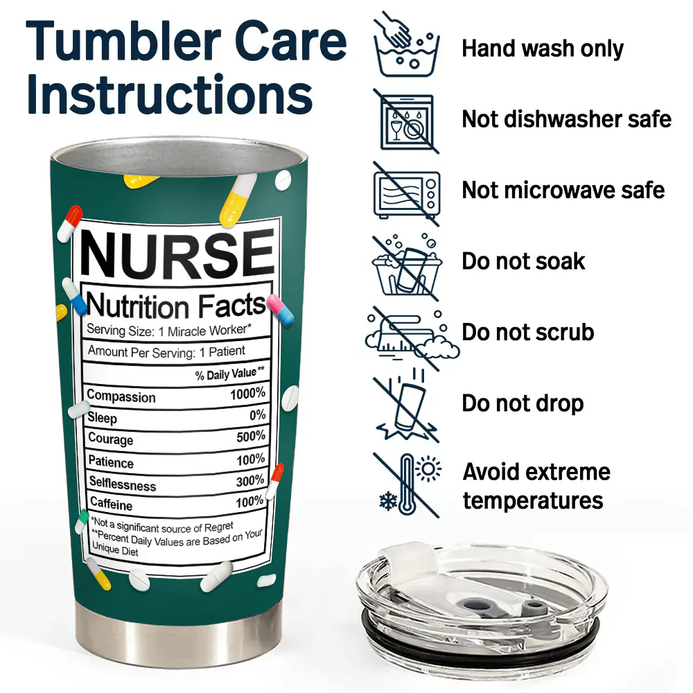 Nurse Nutrition Facts - Personalized Custom Tumbler - Image 6