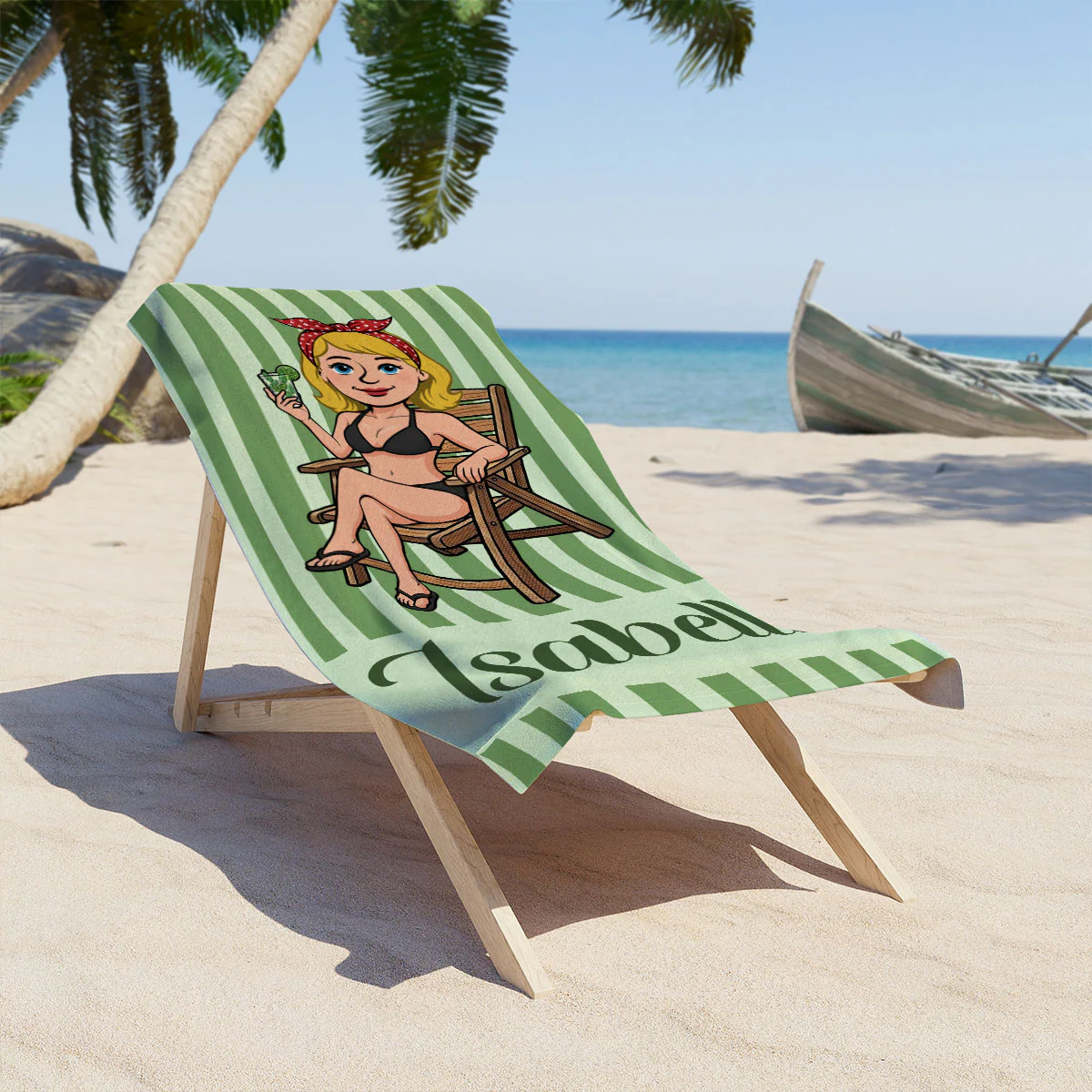 Ocean Breeze Calm Mind - Personalized Custom Beach Towel - Image 2