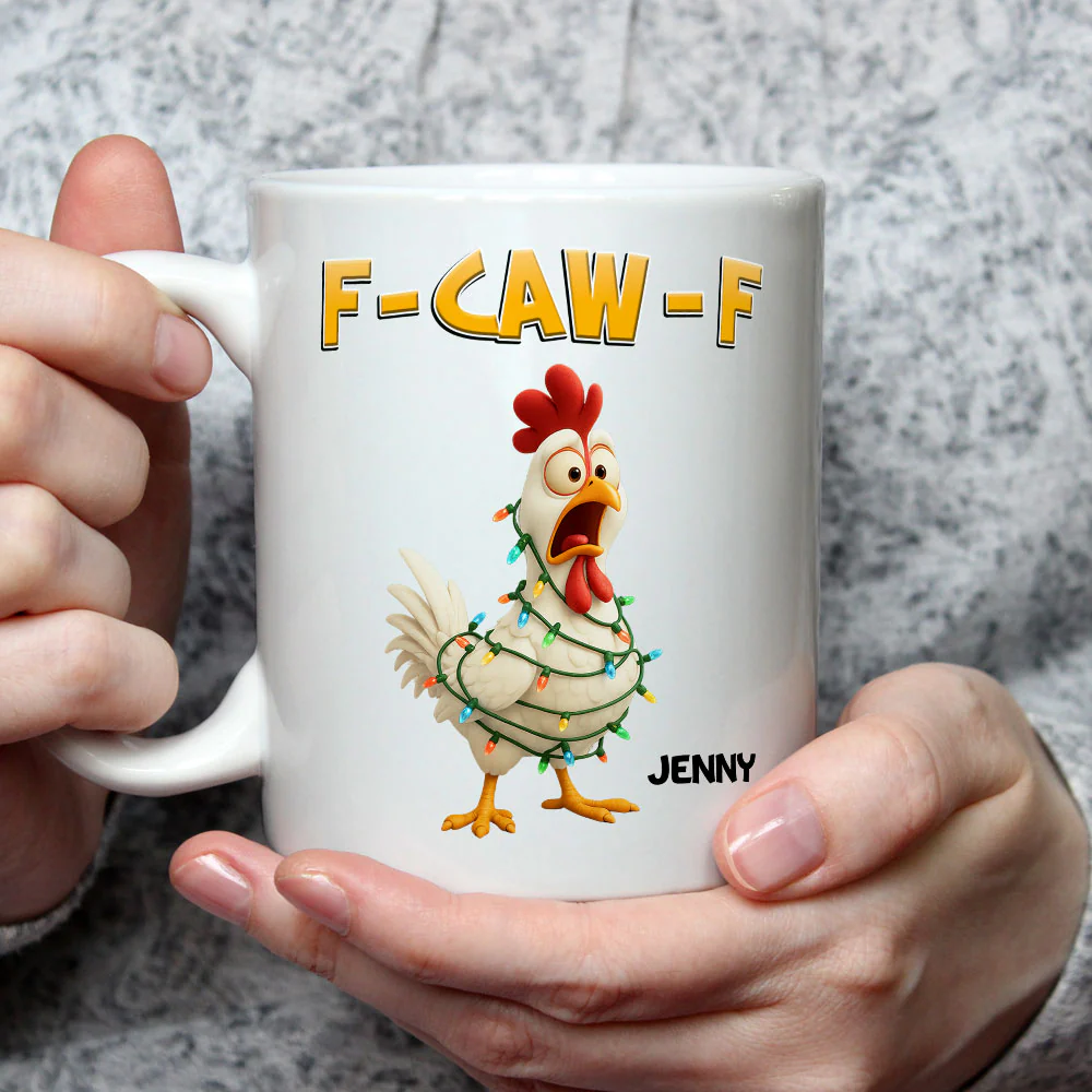Office Bestie Funny Chicken - Personalized Custom Coffee Mug - Image 2