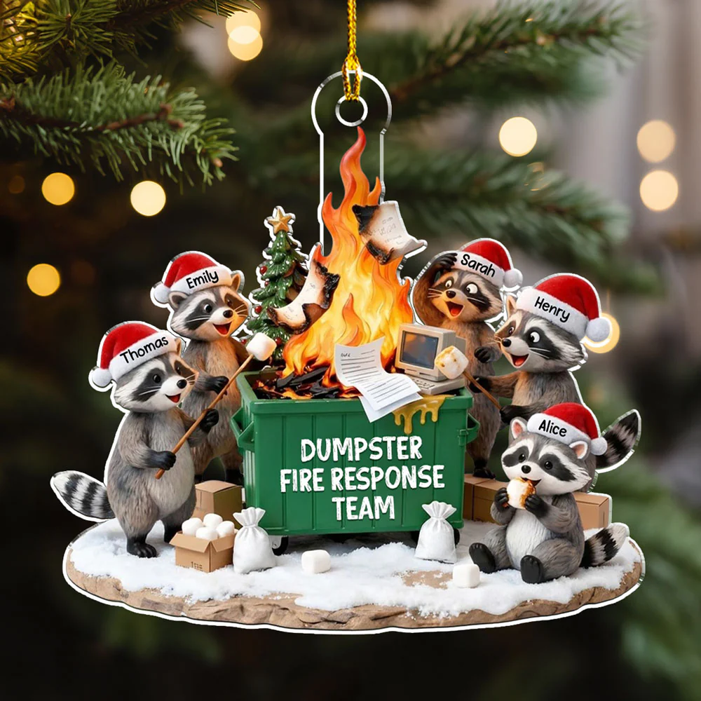 Office Dumpster Fire Crew - Personalized Custom Acrylic Ornament