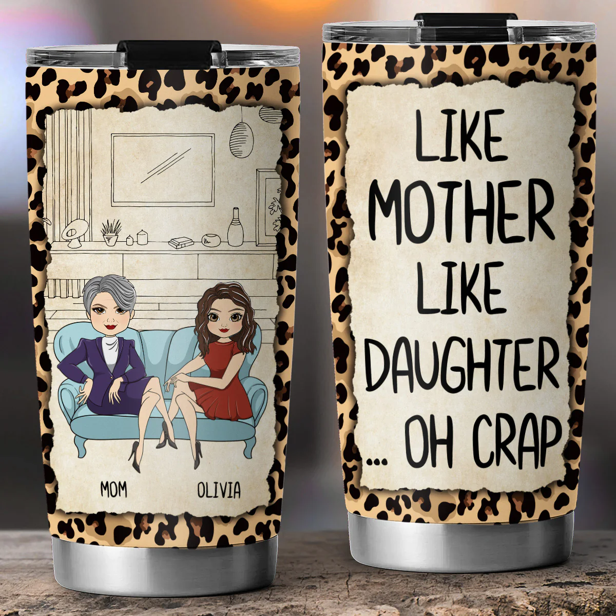 Oh Crap Like Mother Like Daughter - Personalized Custom Tumbler - Image 4
