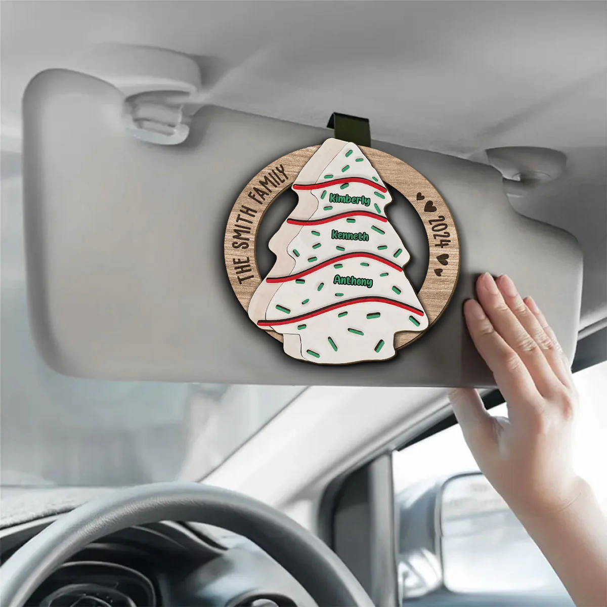 Oh Family Tree Cake - Personalized Custom Car Visor Clip - Image 3