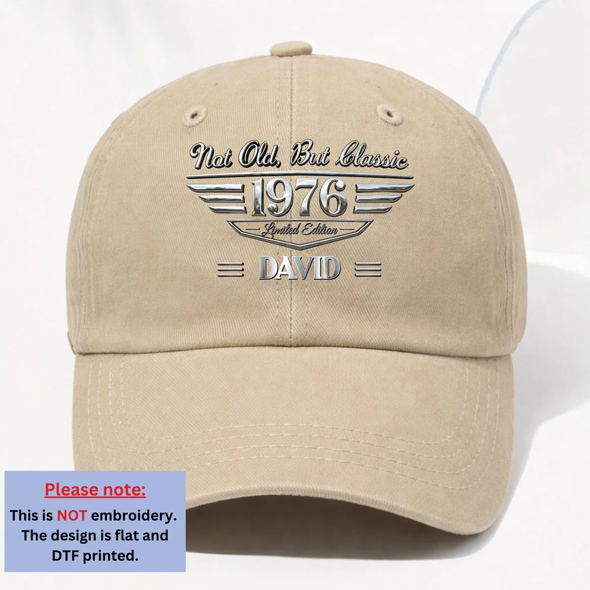 Old But Gold - Personalized Custom Vintage Washed Denim Cap - Image 11