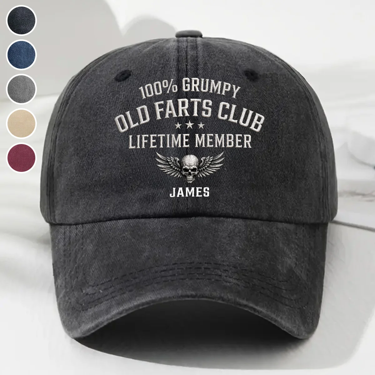 Old Farts Club Member - Personalized Custom Vintage Washed Denim Cap