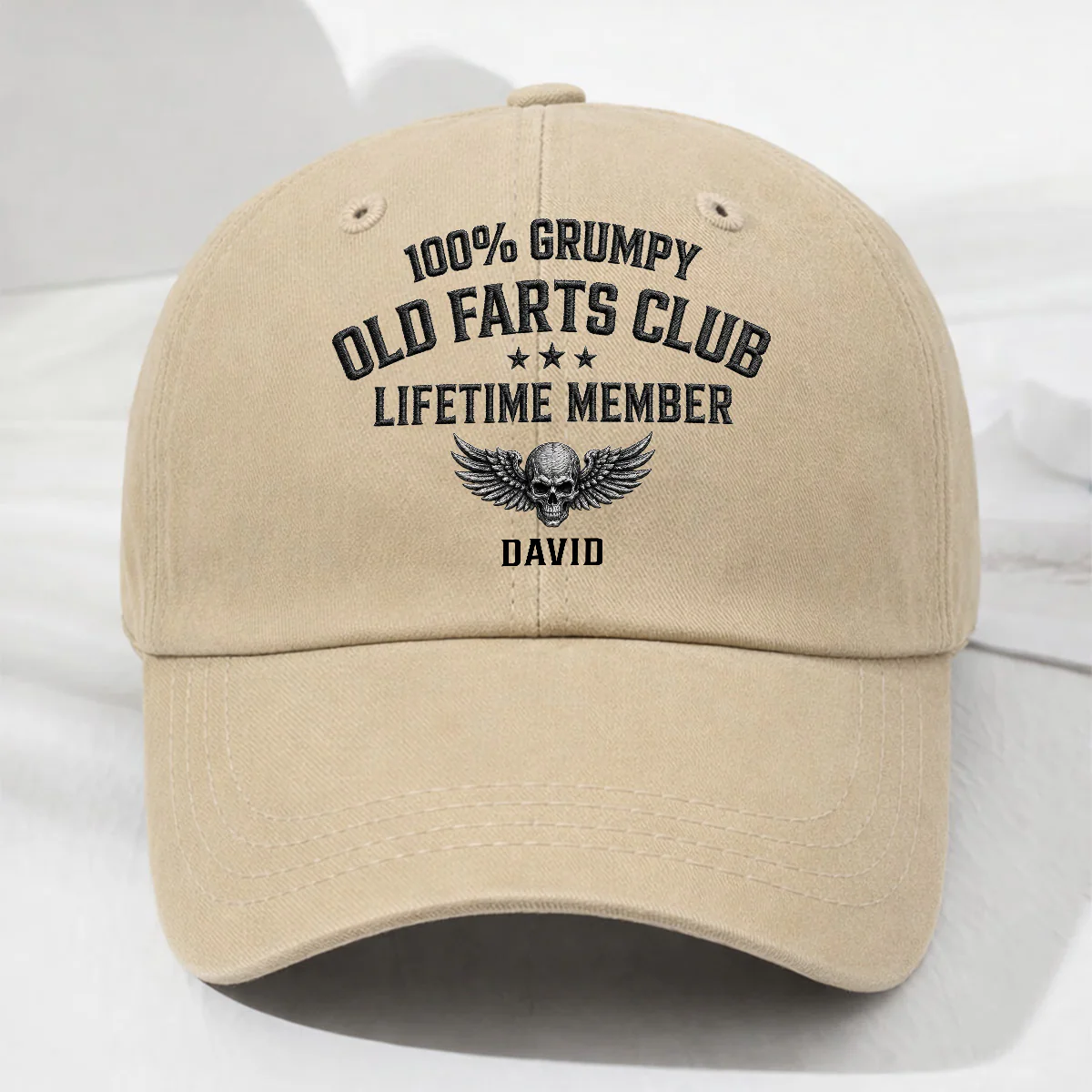 Old Farts Club Member - Personalized Custom Vintage Washed Denim Cap - Image 2