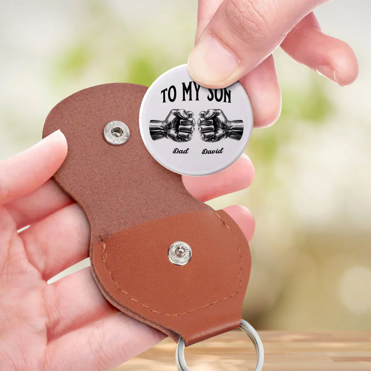 Once A Son And Always My Son - Personalized Custom Pocket Hug - Image 3