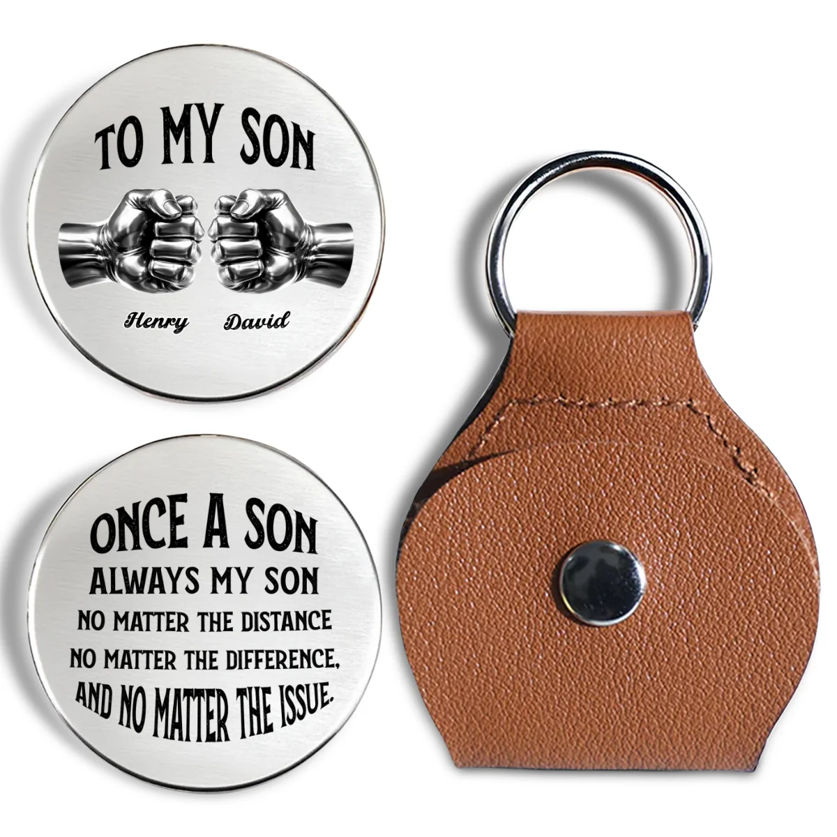 Once A Son And Always My Son - Personalized Custom Pocket Hug - Image 6