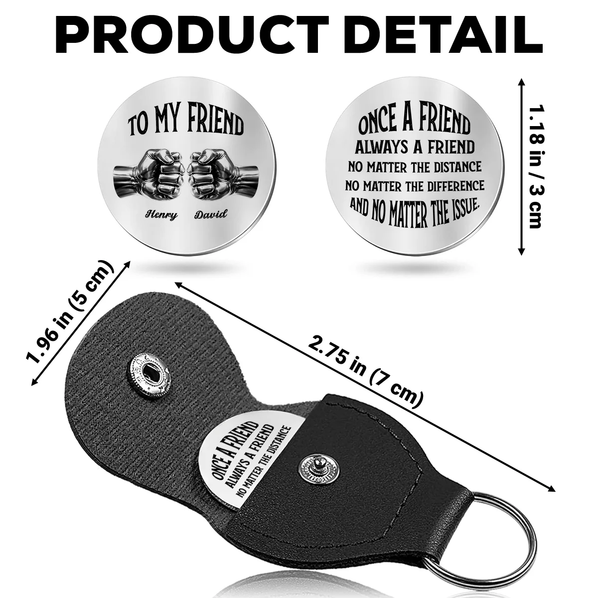 Once A Friend And Always A Friend - Personalized Custom Pocket Hug - Image 5