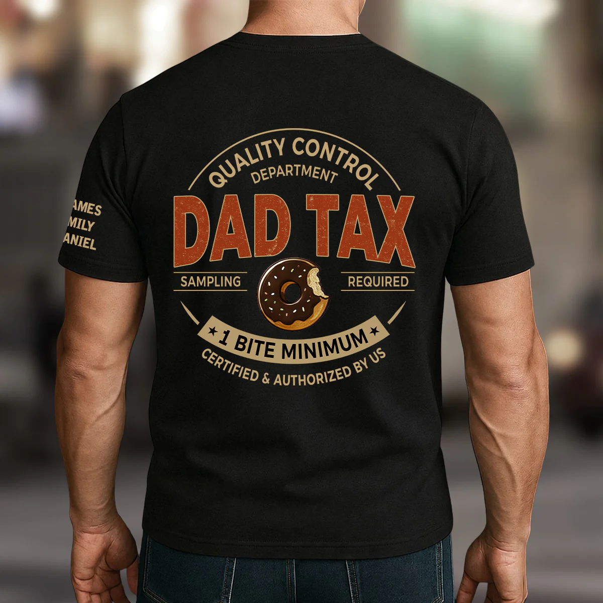 One Bite Minimum - Personalized Custom Shirt With Design On Sleeve - Image 3