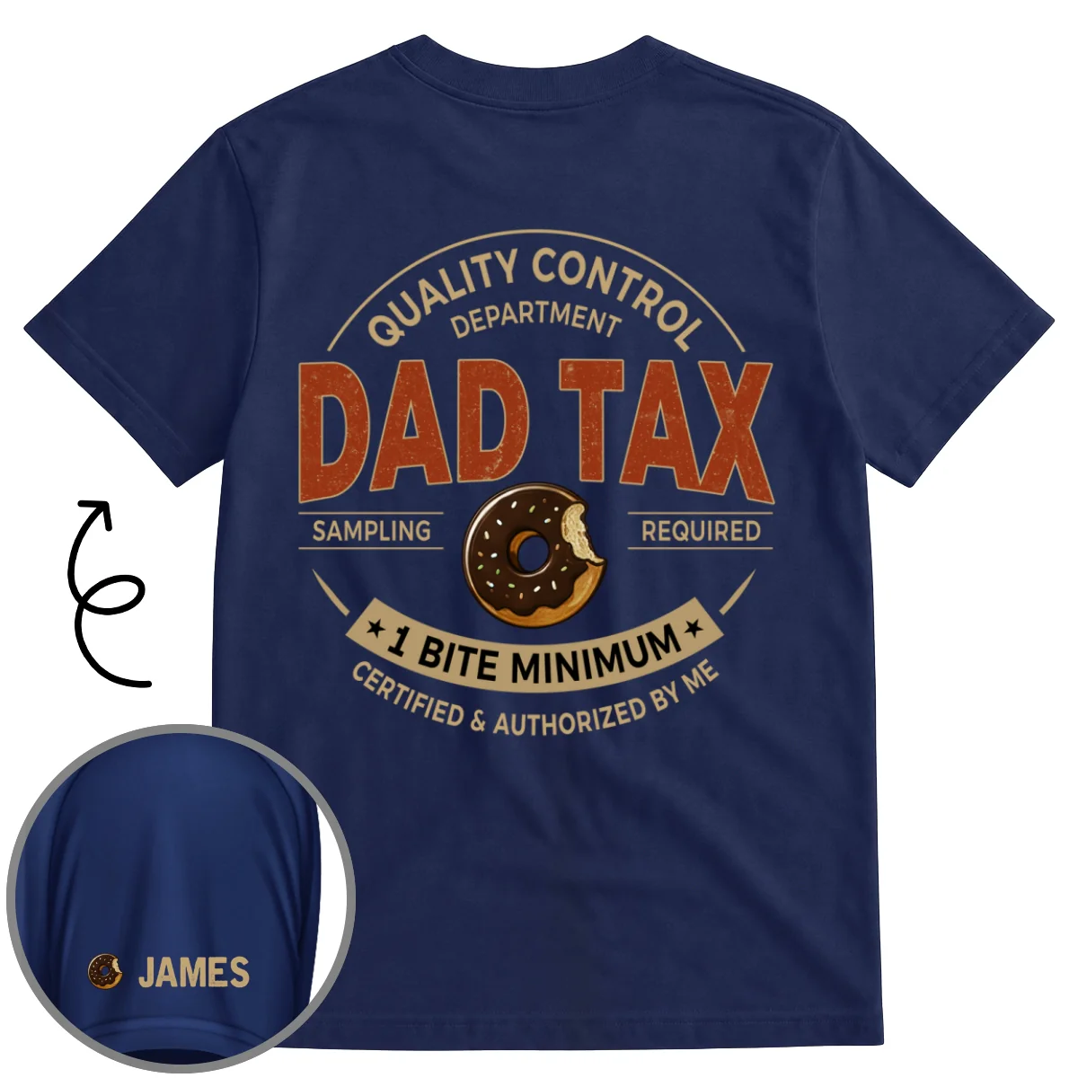 One Bite Minimum - Personalized Custom Shirt With Design On Sleeve - Image 6