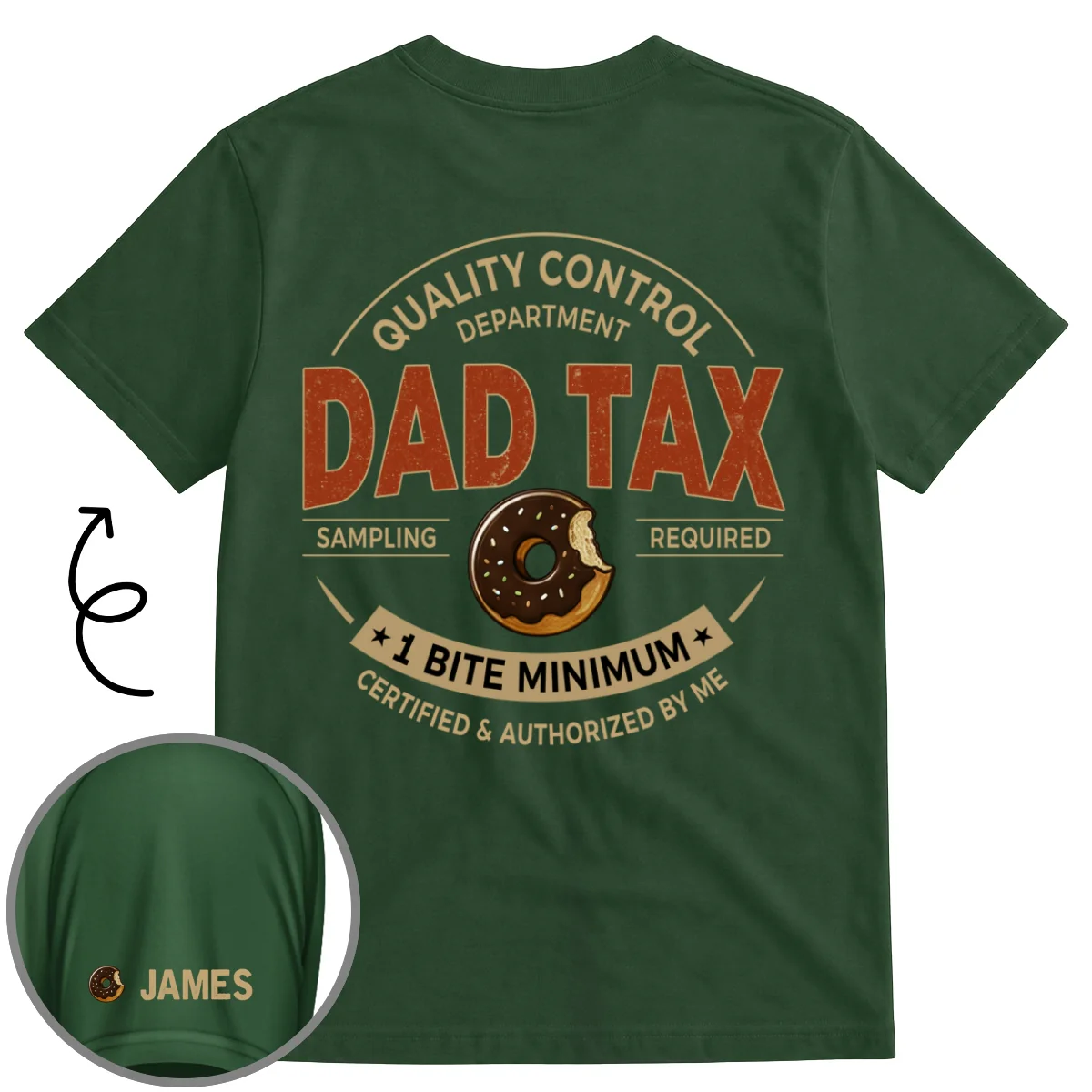 One Bite Minimum - Personalized Custom Shirt With Design On Sleeve - Image 7