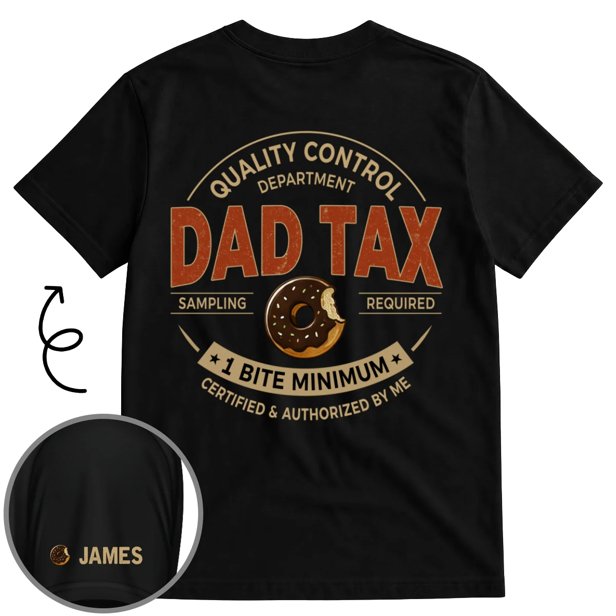 One Bite Minimum - Personalized Custom Shirt With Design On Sleeve - Image 8