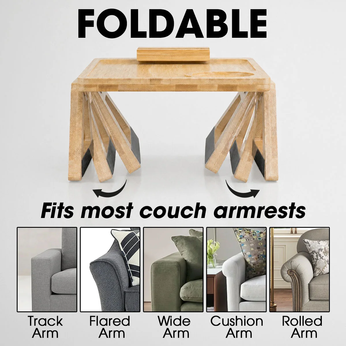 Only For The Great One - Personalized Custom Engraved Wooden Couch Arm Table - Image 7