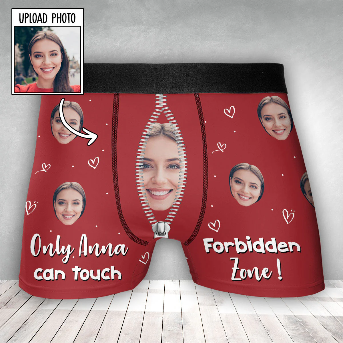 Only Her - Personalized Photo Men's Boxer Briefs - Image 2