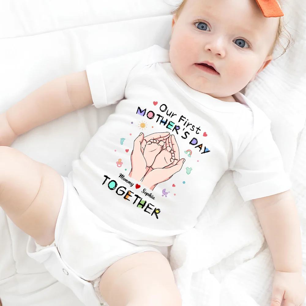Our 1st Mothers Day - Personalized Custom T-shirt And Onesie - Image 9