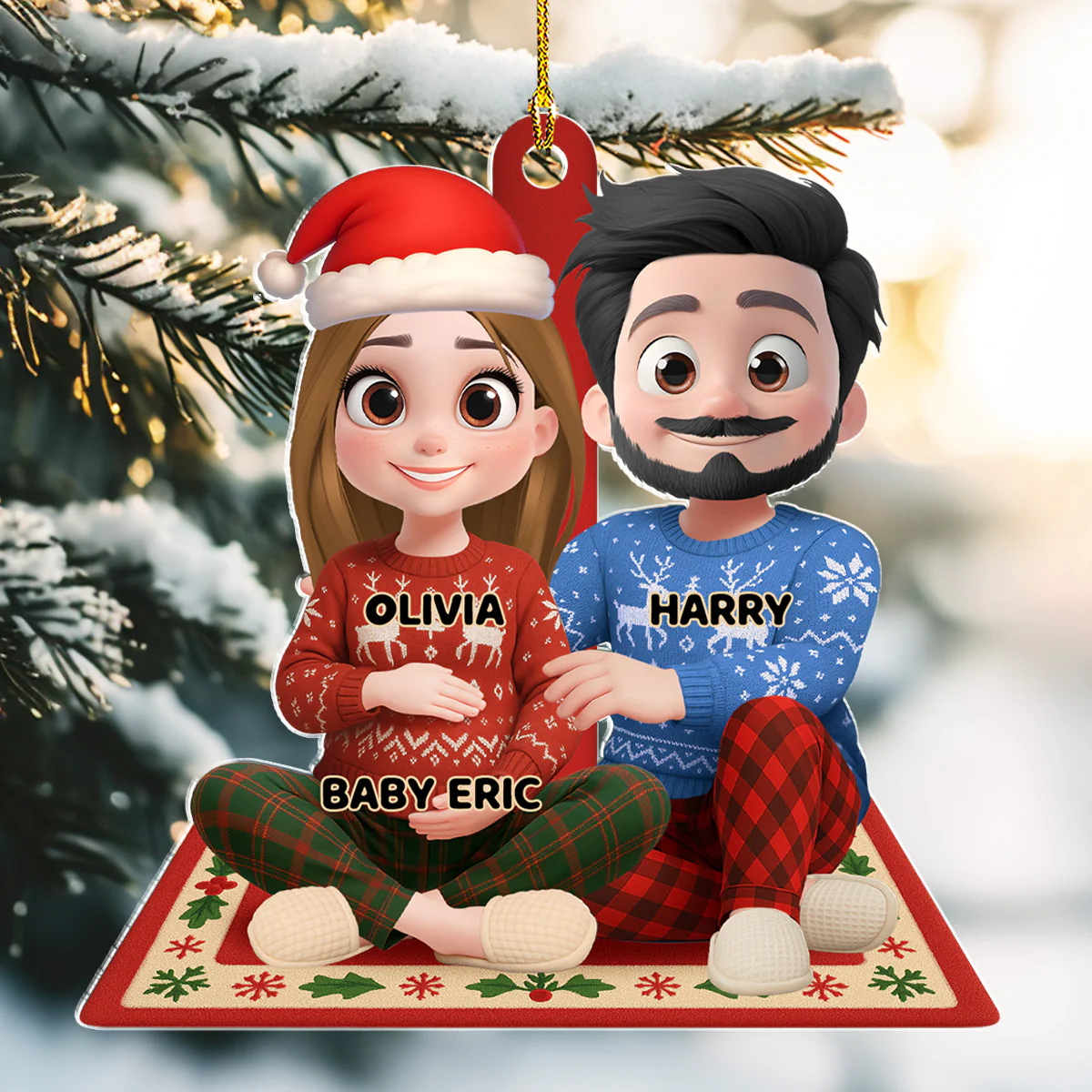 Our Bun In The Oven - Personalized Custom Acrylic Ornament - Image 3