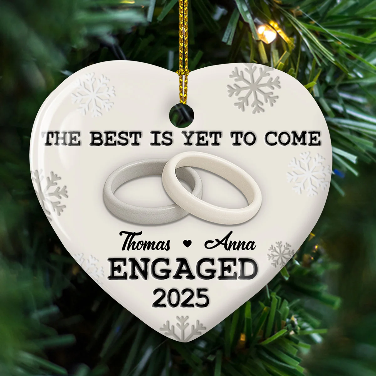 Our Engagement - Personalized Custom 3D Effect Ceramic Ornament - Image 2