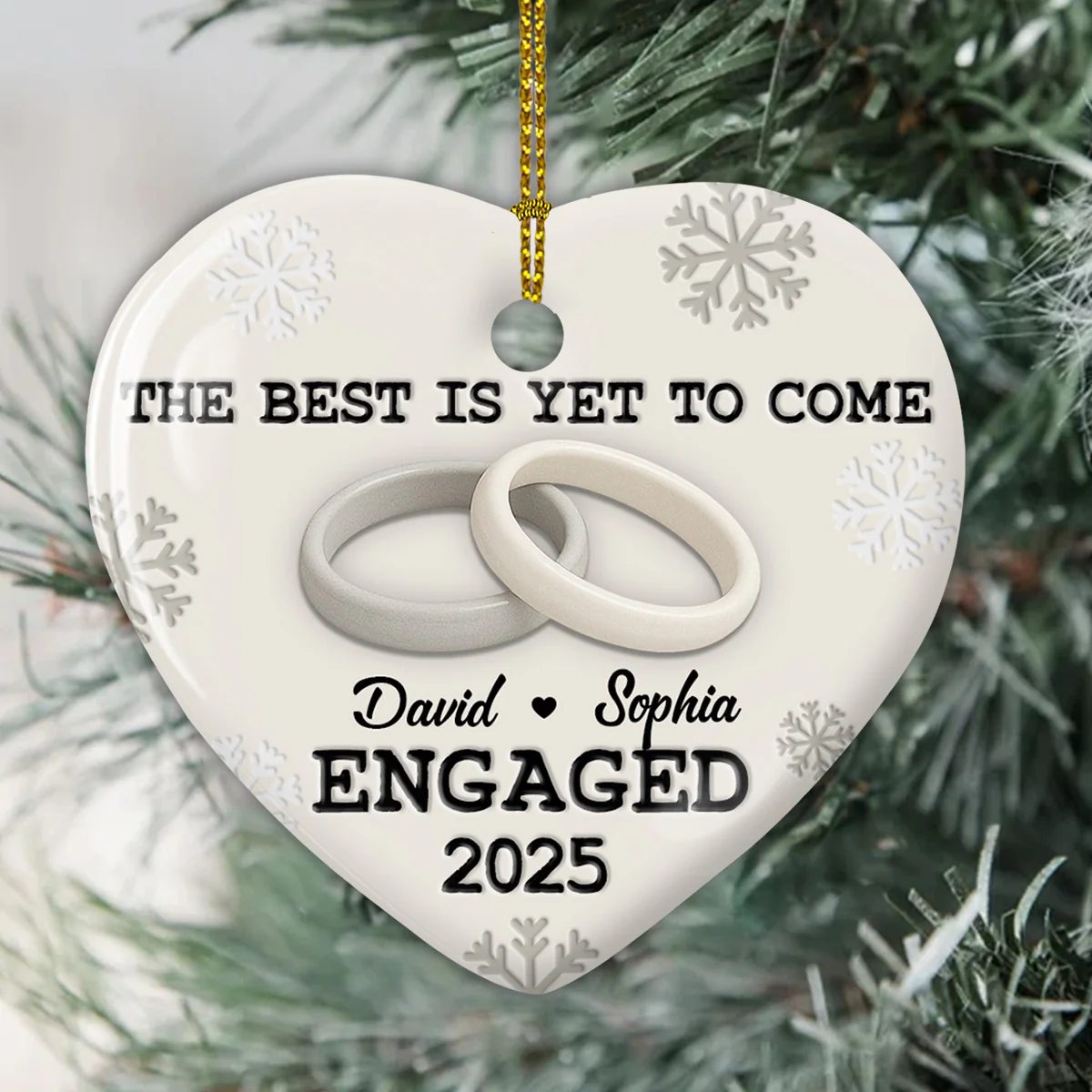 Our Engagement - Personalized Custom 3D Effect Ceramic Ornament - Image 3