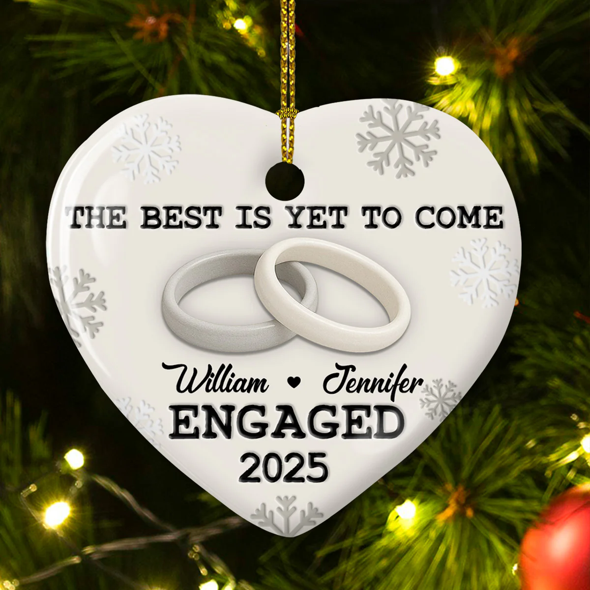 Our Engagement - Personalized Custom 3D Effect Ceramic Ornament - Image 4