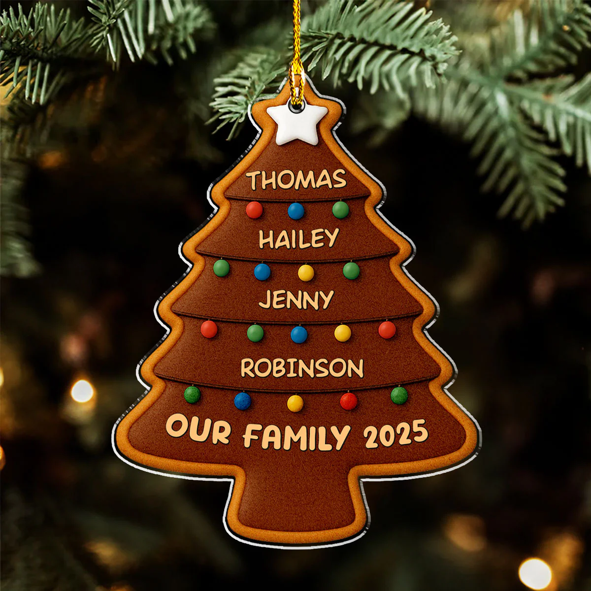 Our Family Christmas Tree 2025 - Personalized Custom Acrylic Ornament - Image 2