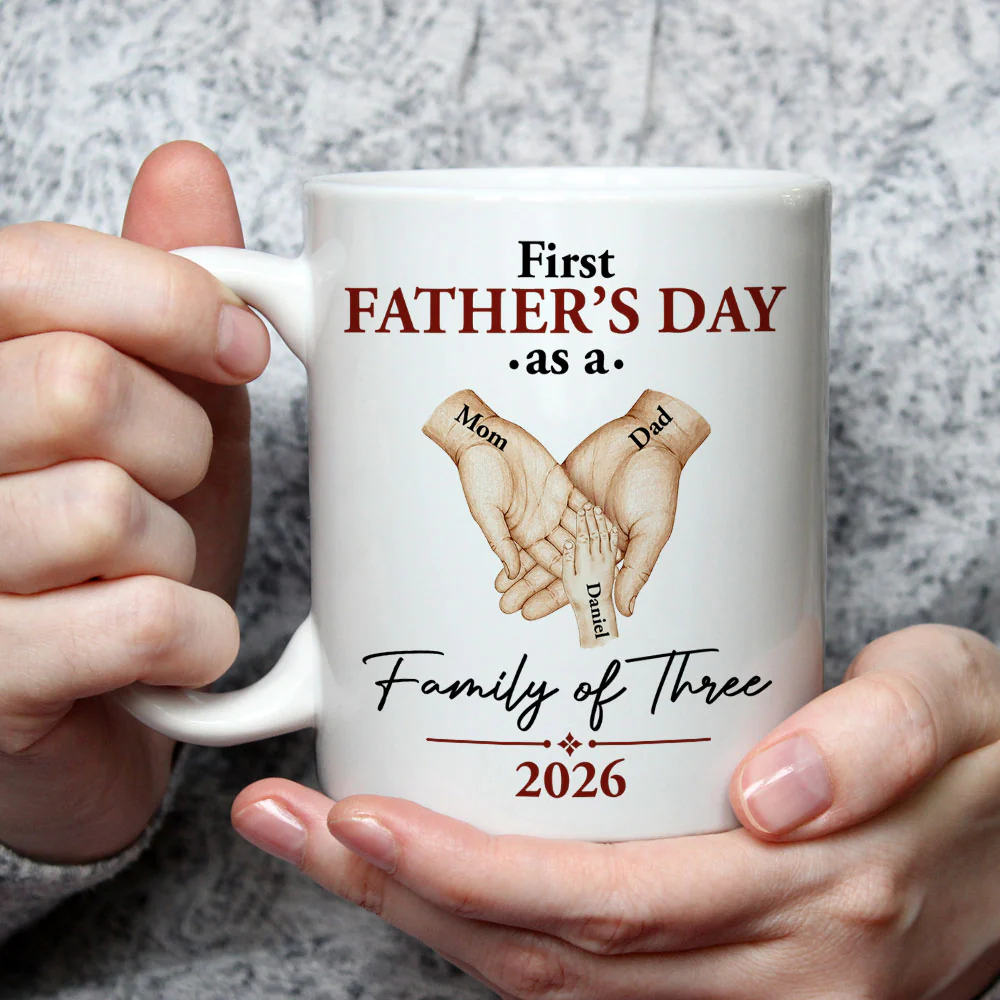 Our Family Of Three - Personalized Custom Coffee Mug - Image 3