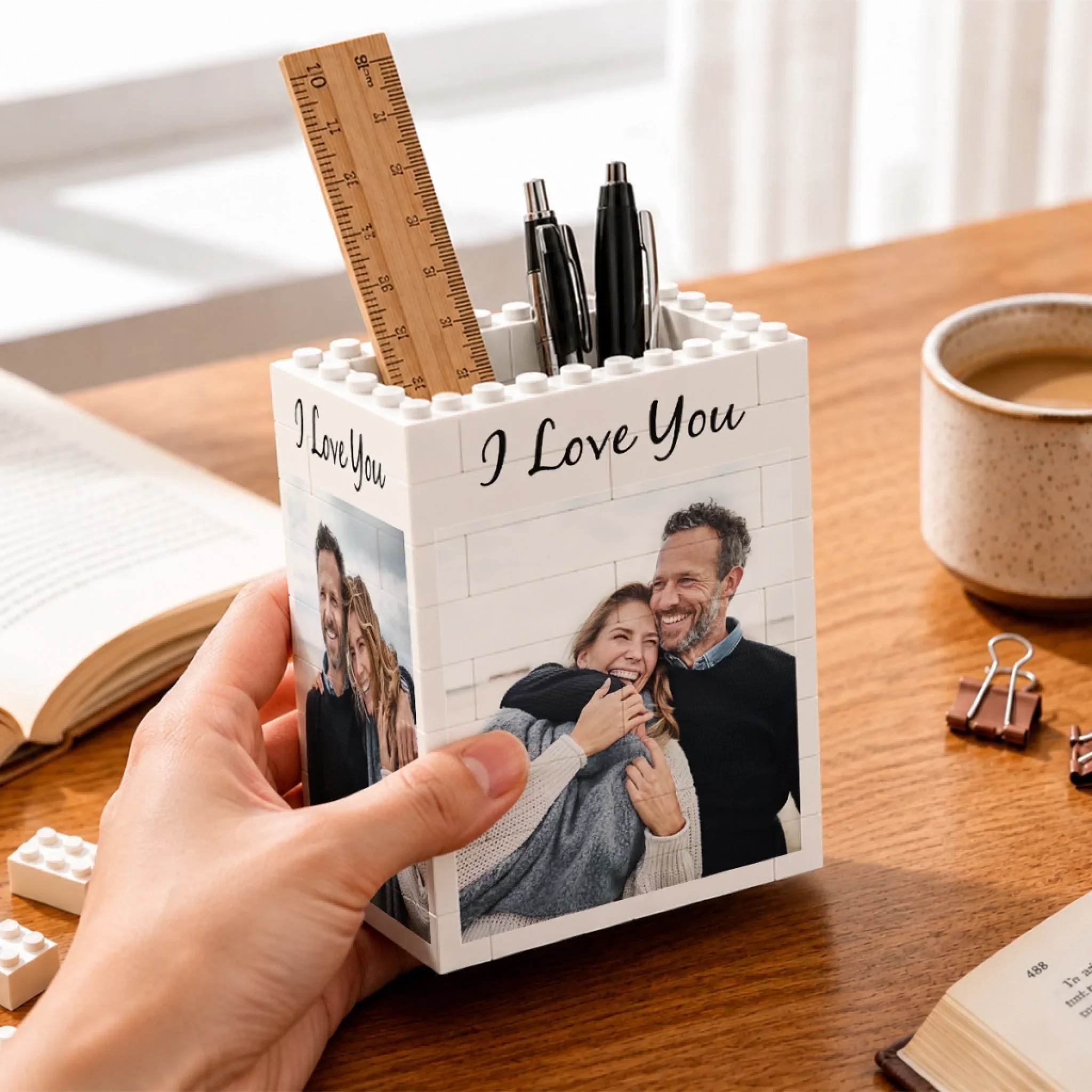 Our Family - Personalized Custom Block Pen Holder - Image 4