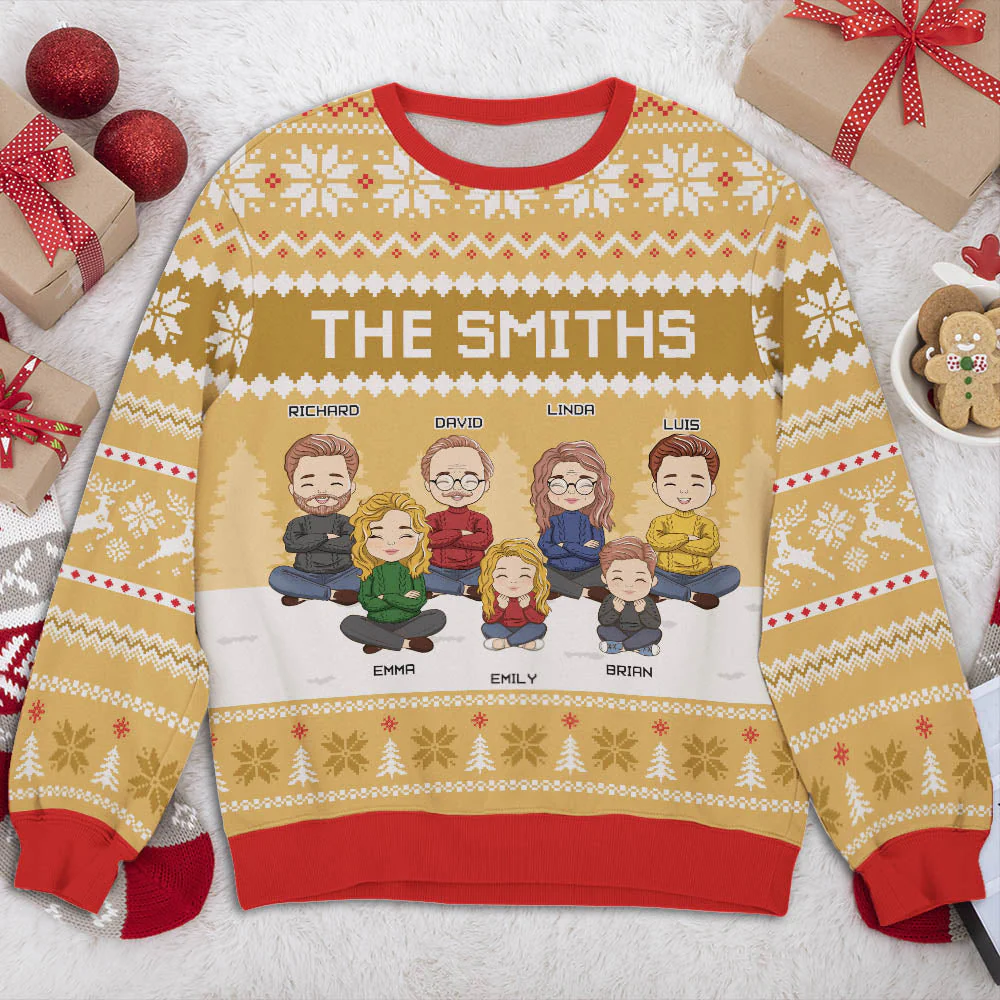 Our Family Sweatshirt - Personalized Custom All-Over-Print Sweatshirt - Image 2