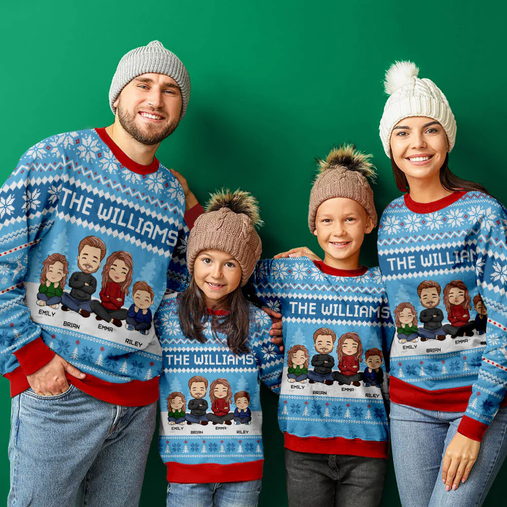 Our Family Sweatshirt - Personalized Custom All-Over-Print Sweatshirt - Image 5