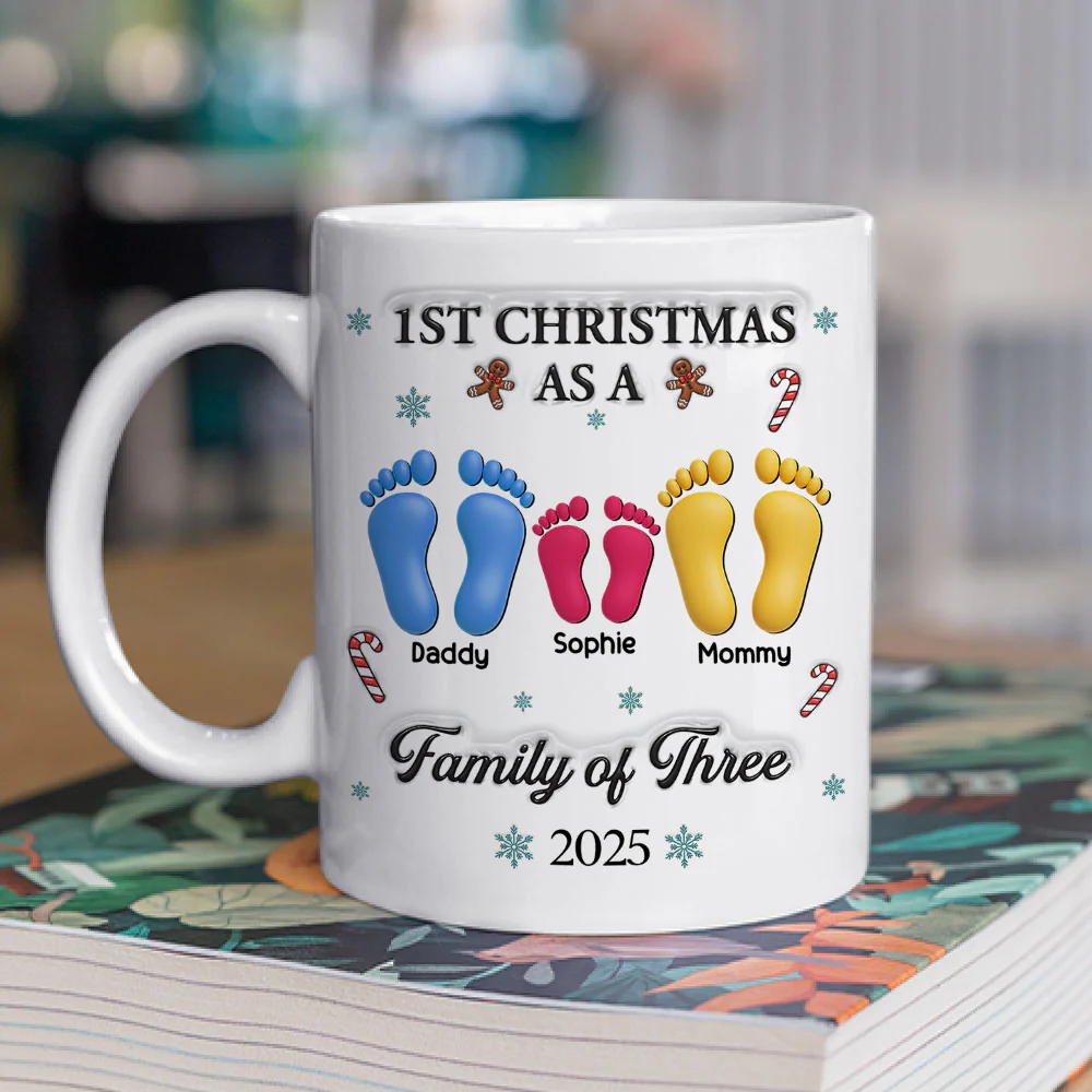 Our First Christmas - Personalized Custom 3D Effect Coffee Mug - Image 2