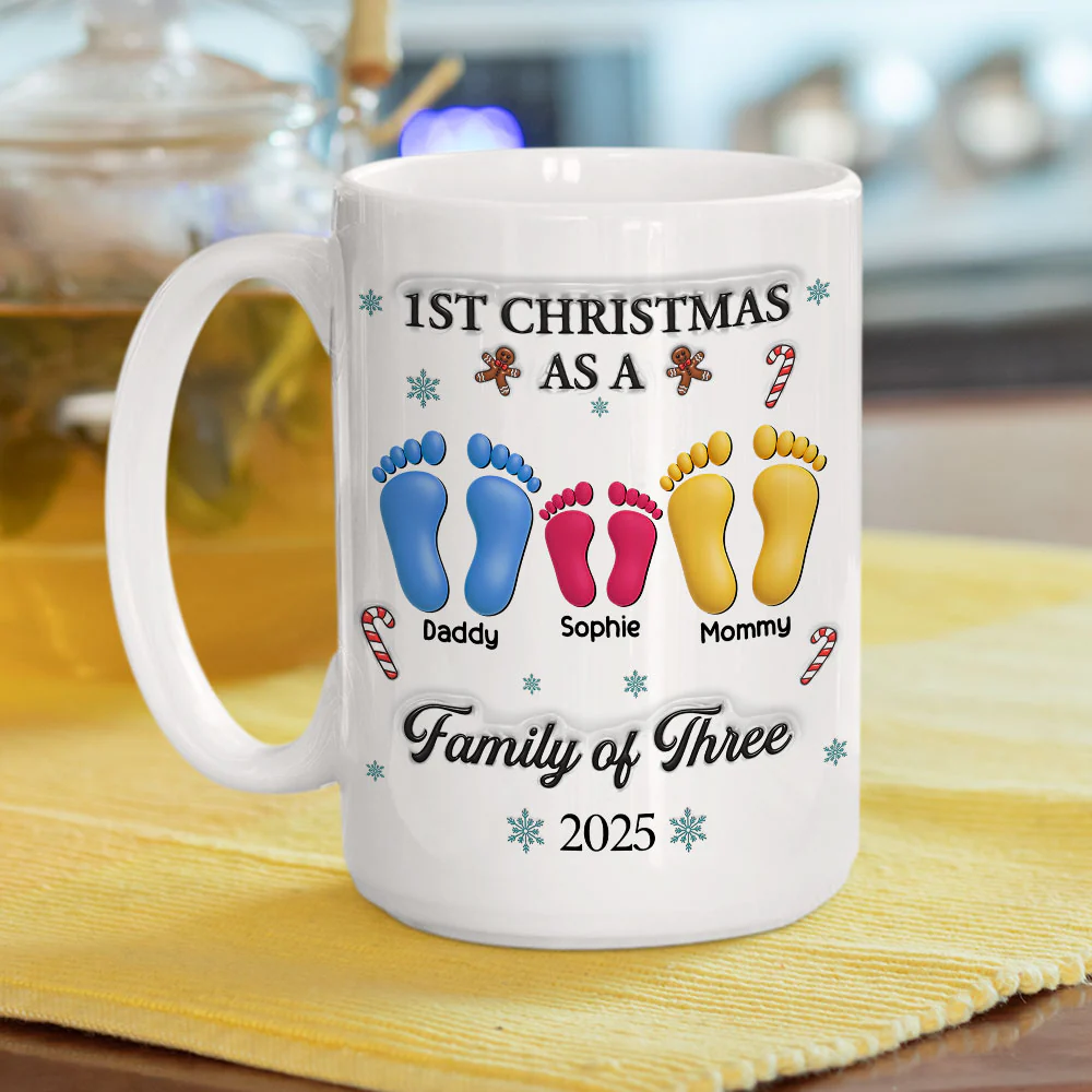 Our First Christmas - Personalized Custom 3D Effect Coffee Mug - Image 3