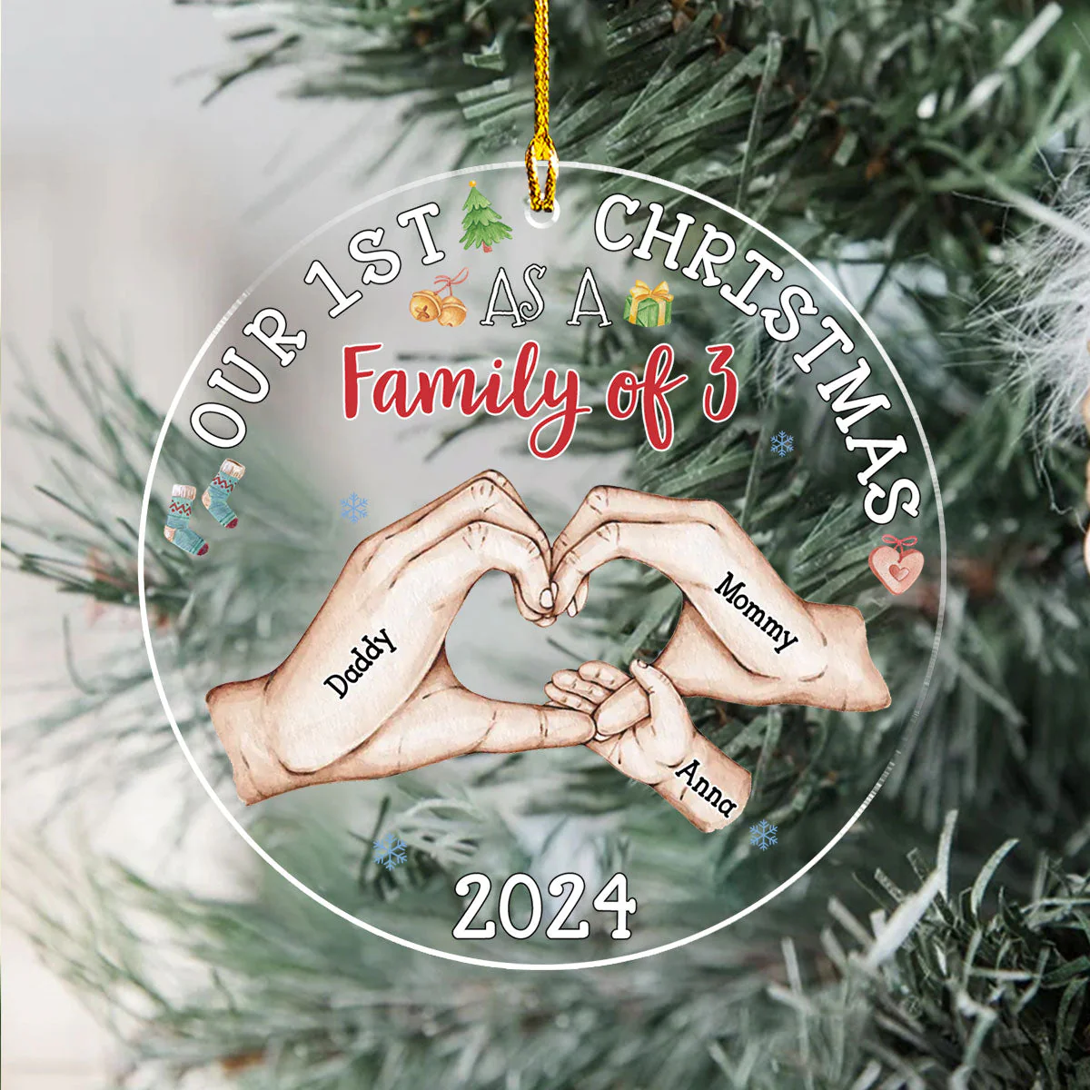 Our First Christmas - Personalized Custom Acrylic Ornament - Image 2