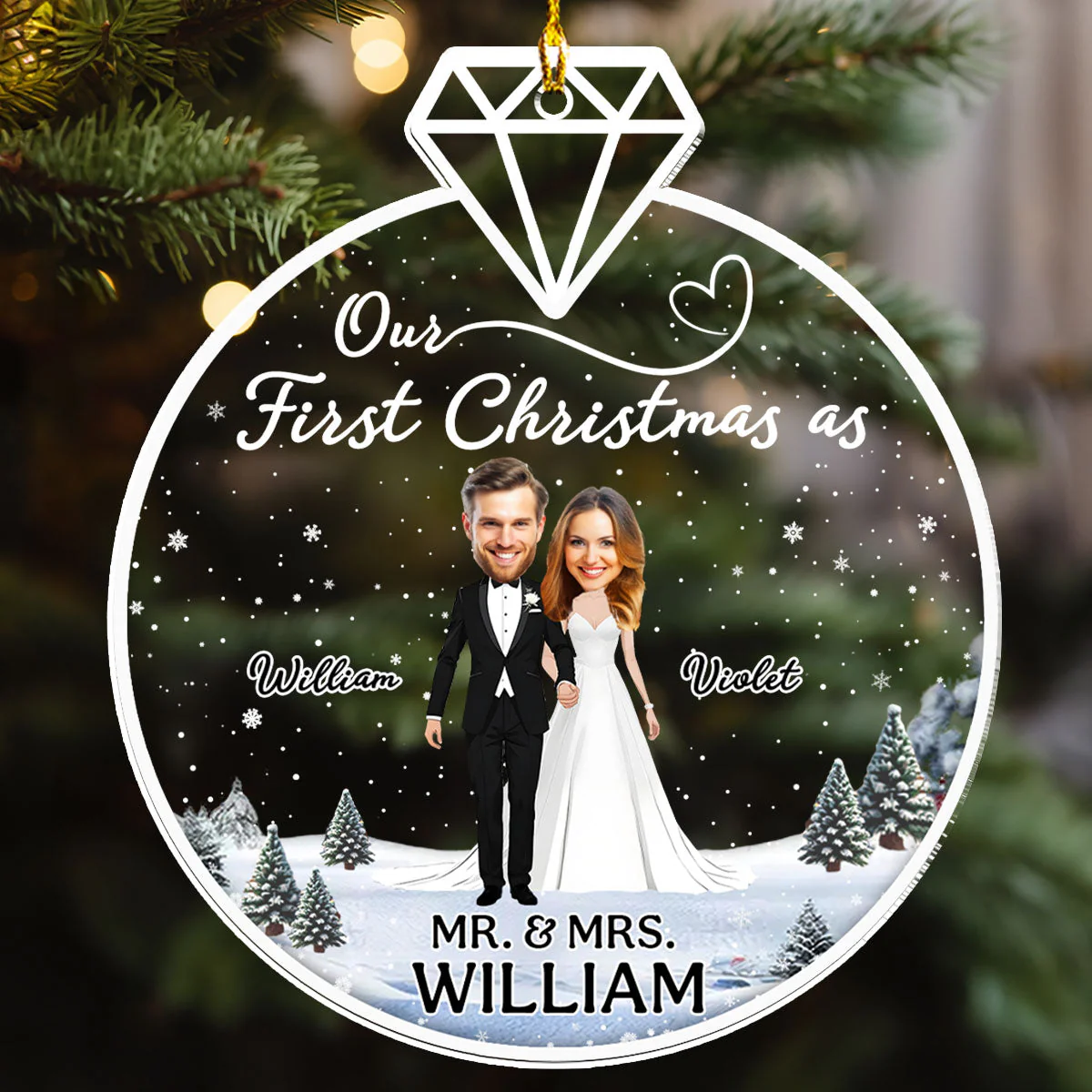 Our First Christmas - Personalized Custom Acrylic Ornament