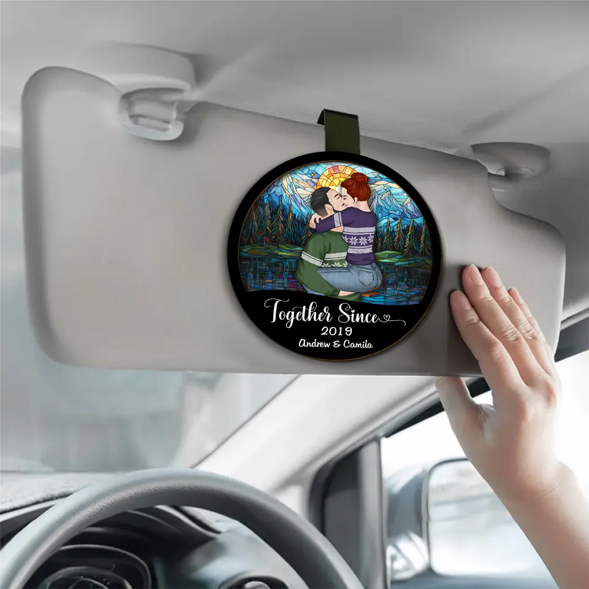 Our First Christmas Together - Personalized Custom Car Visor Clip - Image 3