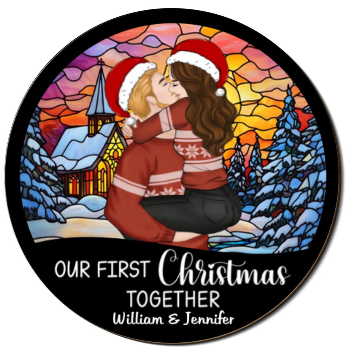 Our First Christmas Together - Personalized Custom Car Visor Clip - Image 5