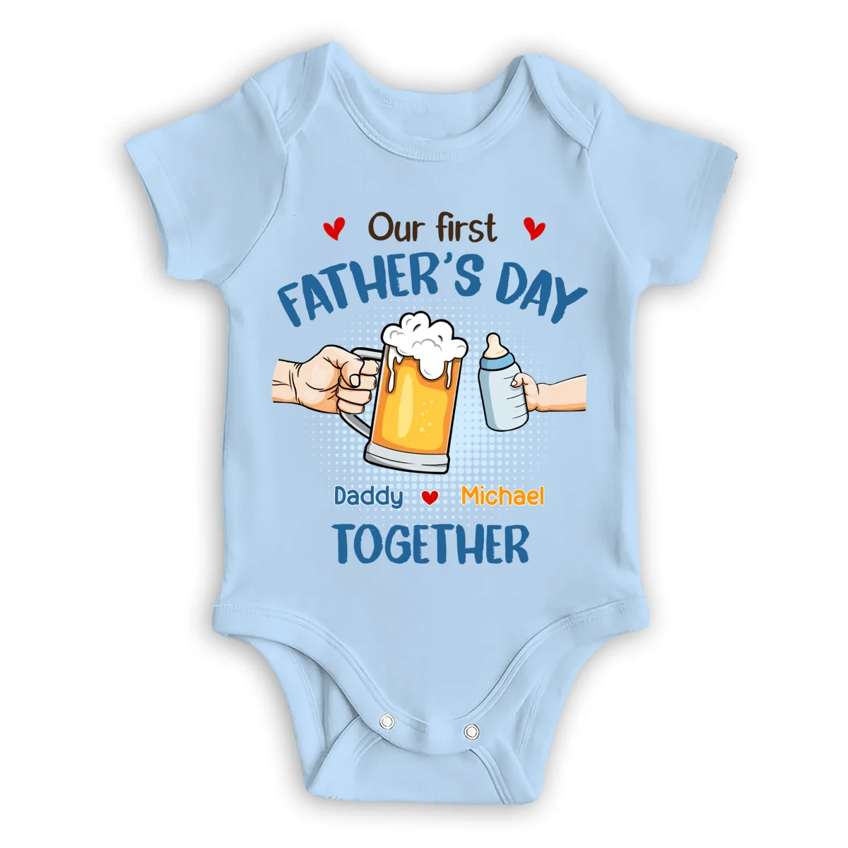 Our First Father Day Cheer - Personalized Custom T-shirt And Onesie - Image 12
