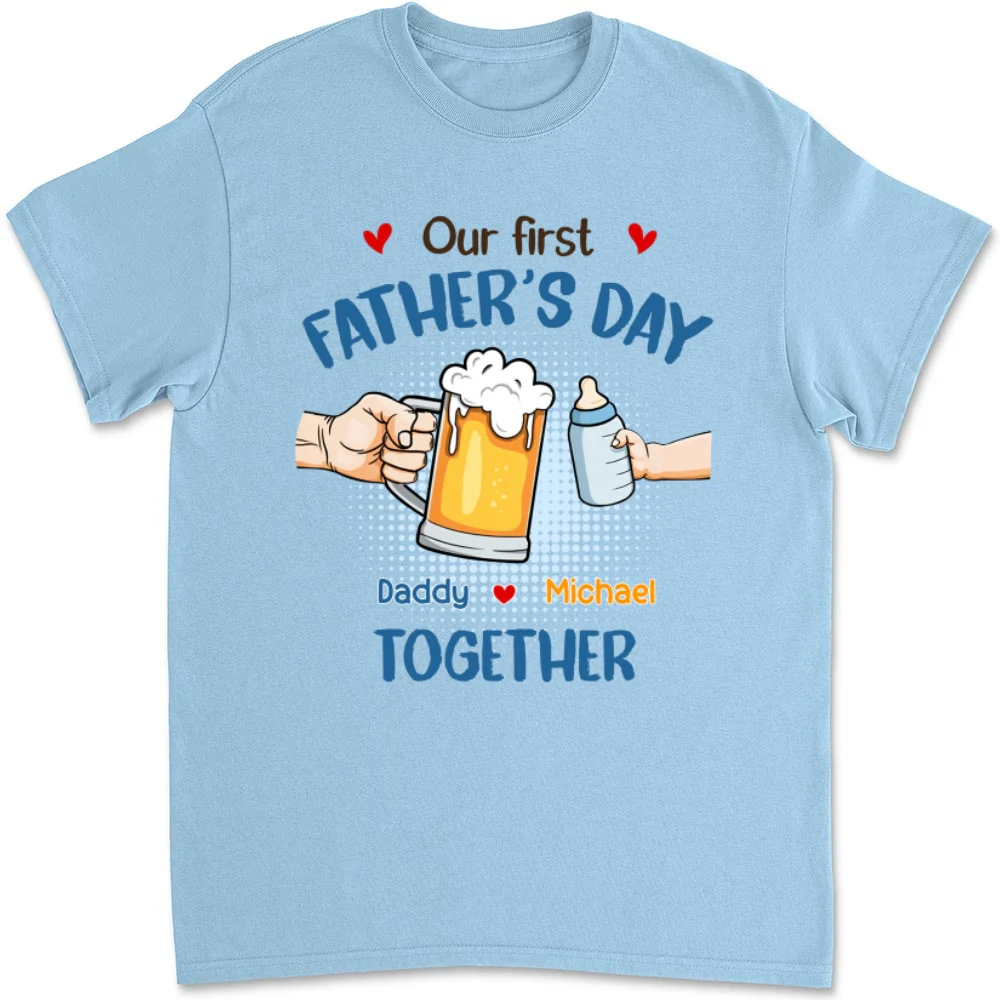 Our First Father Day Cheer - Personalized Custom T-shirt And Onesie - Image 6