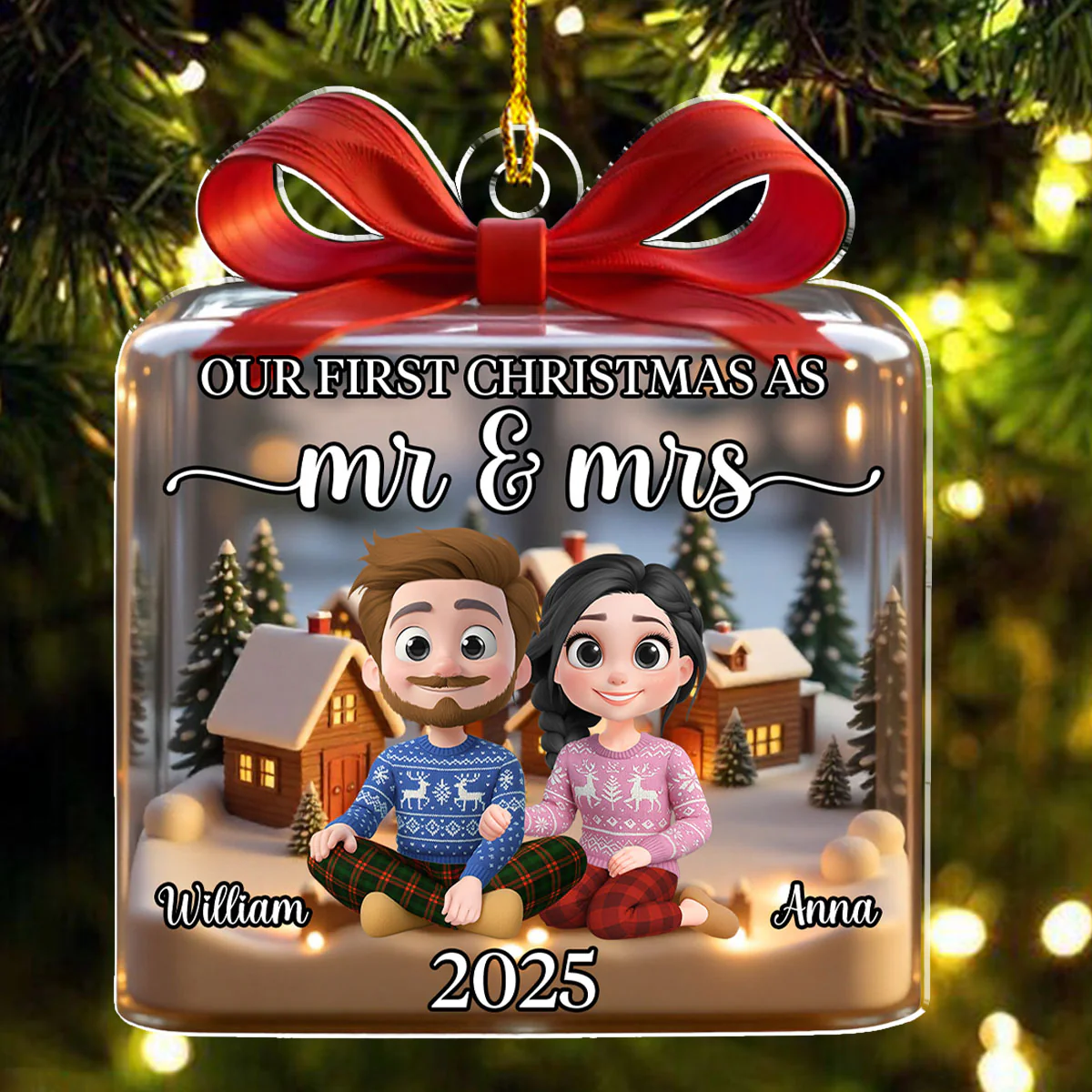 Our First Time Together - Personalized Custom 3D Effect Acrylic Ornament - Image 4