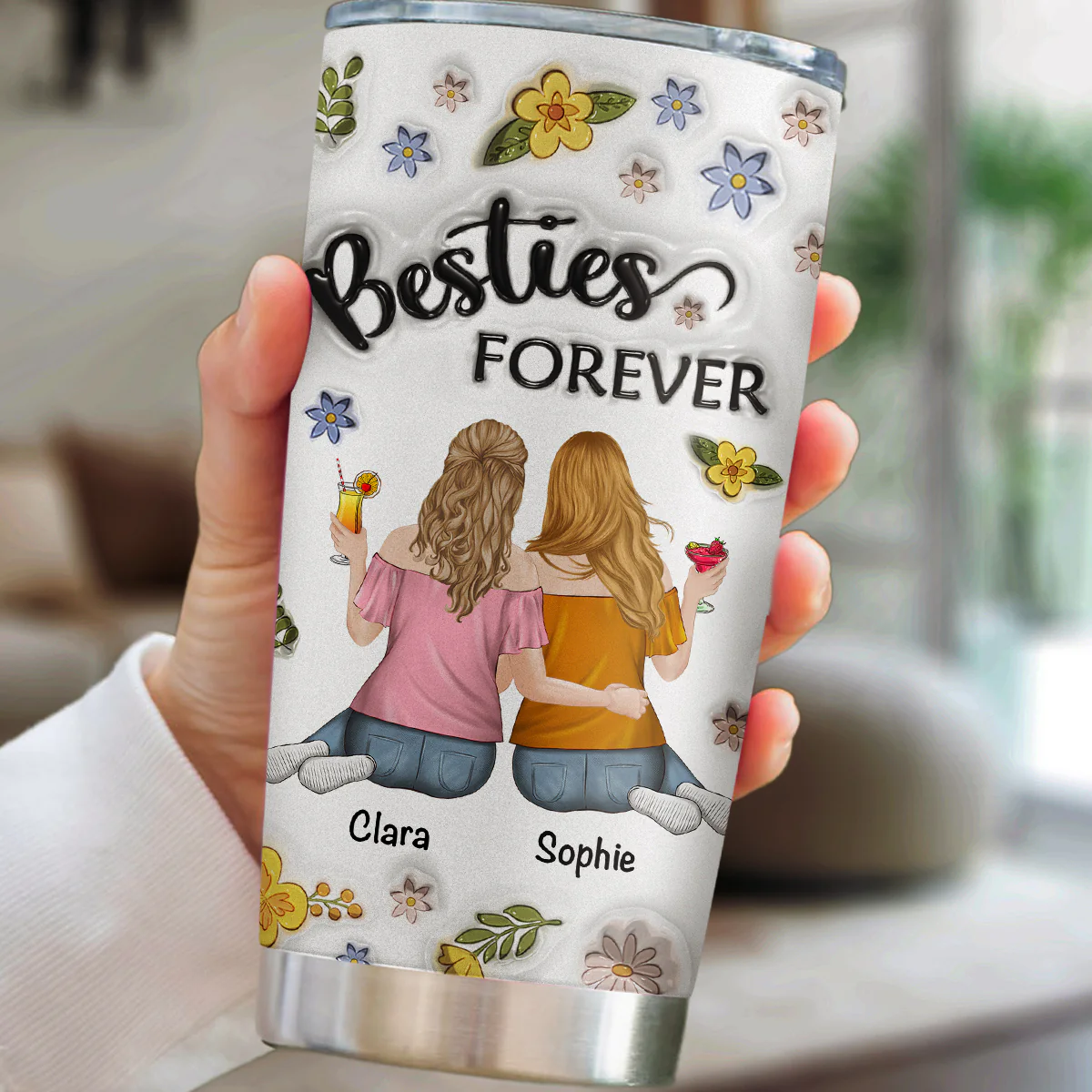 Our Friendship Is Endless - Personalized Custom 3D Inflated Effect Tumbler - Image 3