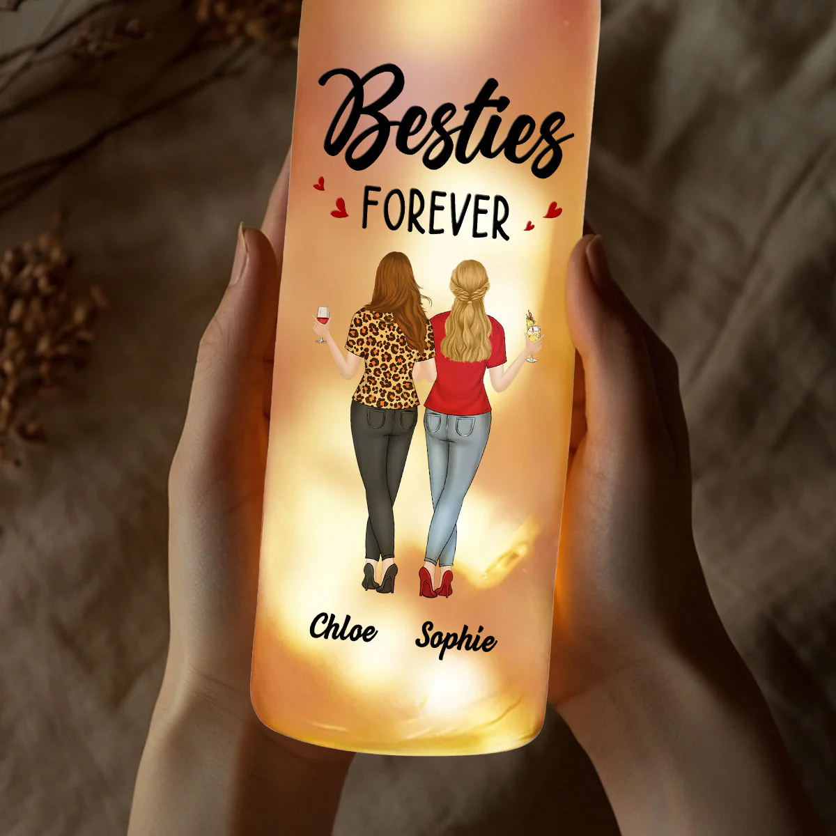 Our Friendship Like Star - Personalized Custom Bottle Lamp - Image 3